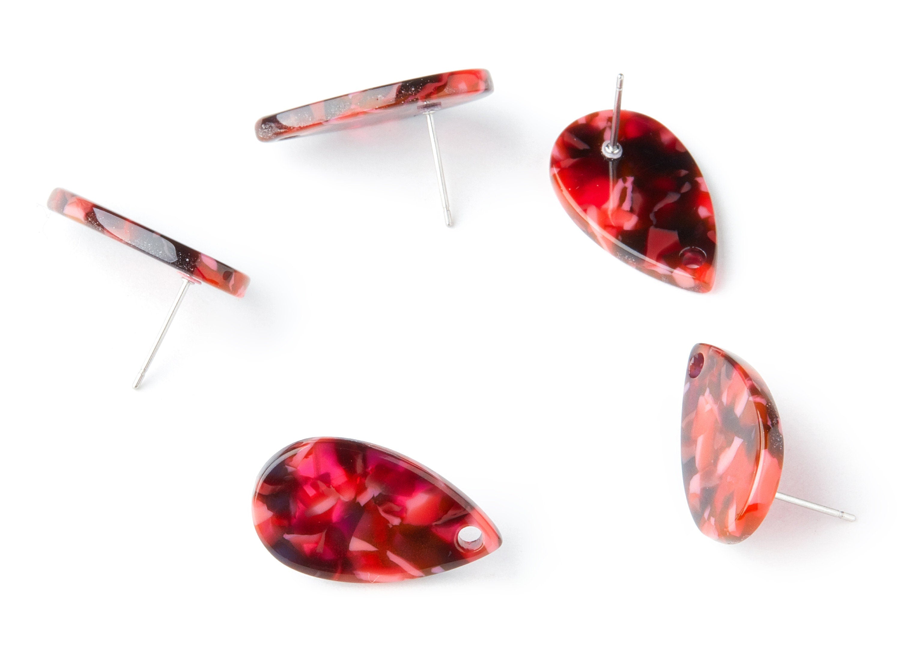 Acetate Drop Earring Post - Acetate Drop Earring Stud - Earring Post - Jewelry Supplies - Color Code: A93 - 23.45x13.68x2.44mm - AC1321G - DOMEDBAZAAR