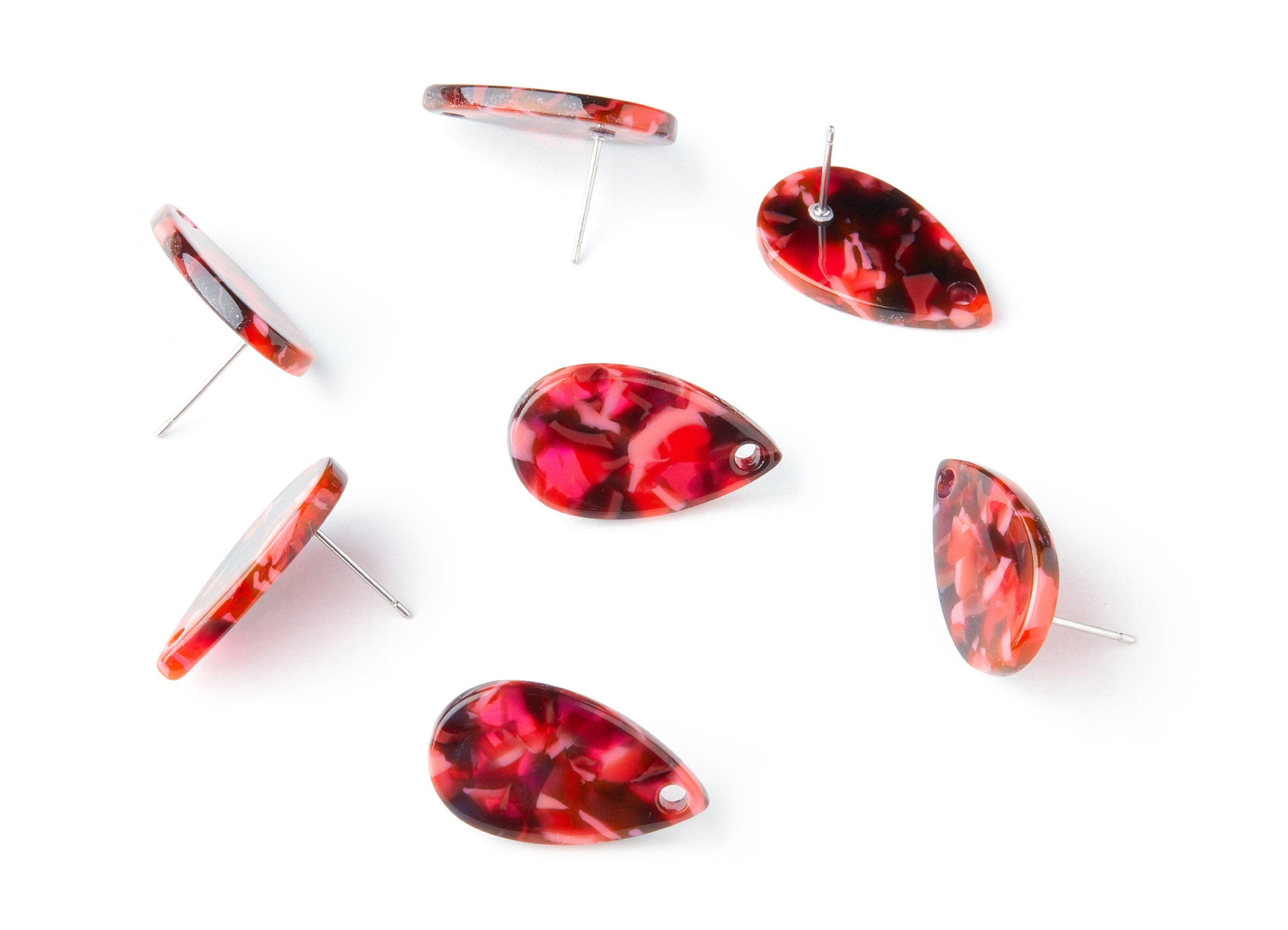 Acetate Drop Earring Post - Acetate Drop Earring Stud - Earring Post - Jewelry Supplies - Color Code: A93 - 23.45x13.68x2.44mm - AC1321G - DOMEDBAZAAR