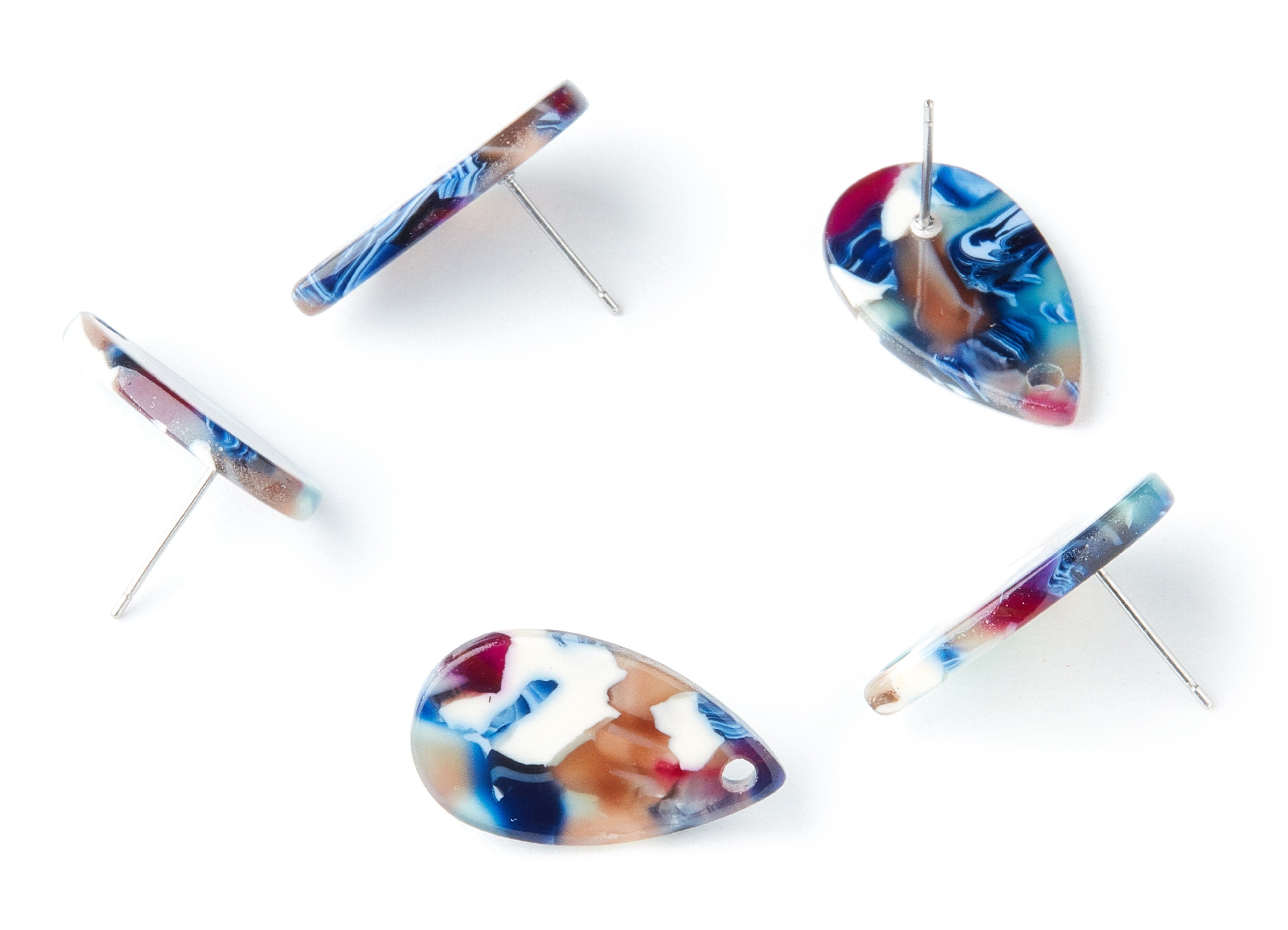 Acetate Drop Earring Post - Drop Earring Stud - Earring Post - Jewelry Supplies - Color Code: A19 - 23.45x13.68x2.44mm - AC1321C - DOMEDBAZAAR