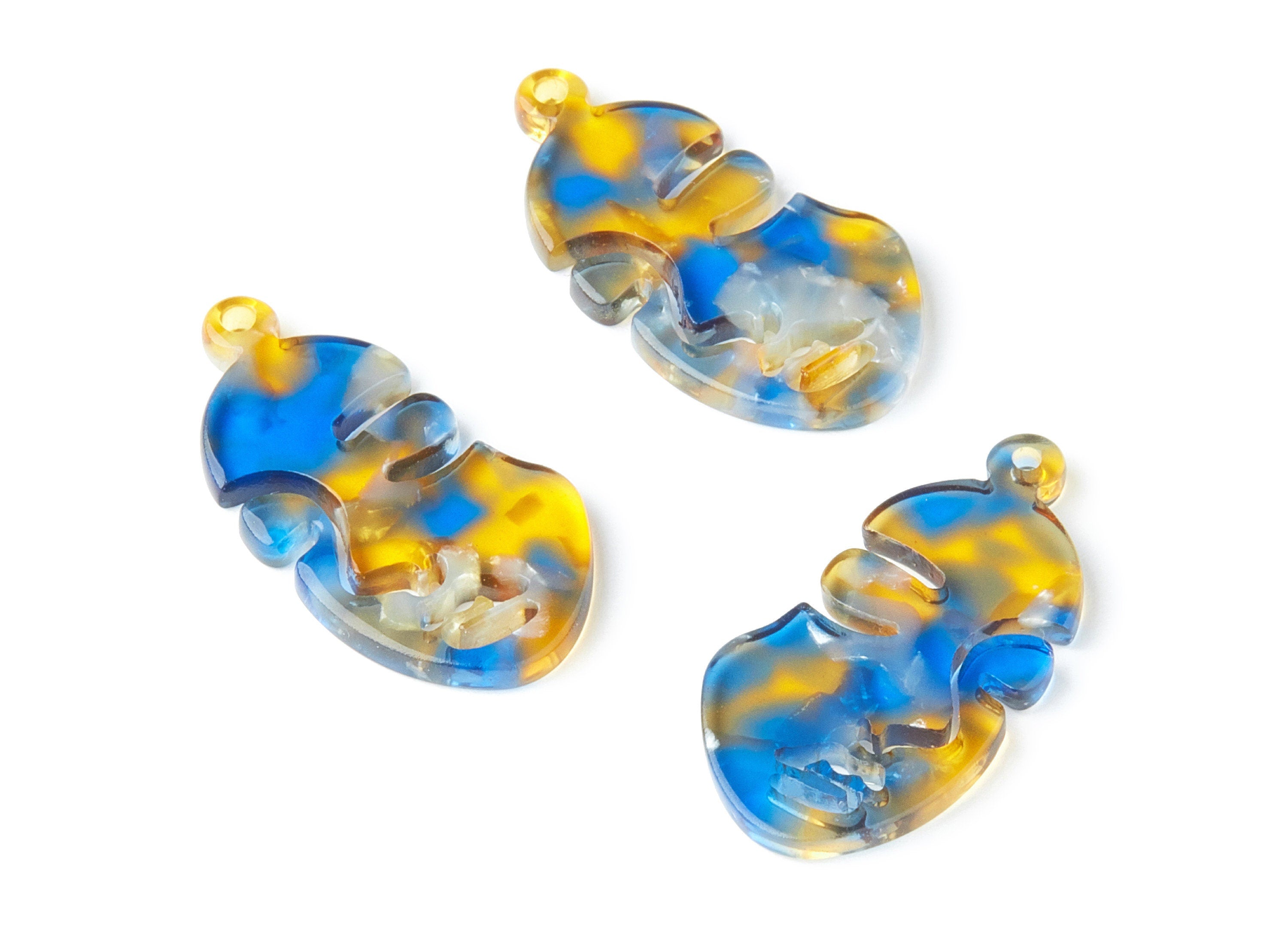 Acetate Face Earring Charms - Face Shaped Pendant - Earring Findings - Jewelry Supplies - Color Code:A40 - 33.56x17.33x2.94mm - AC1369M - DOMEDBAZAAR