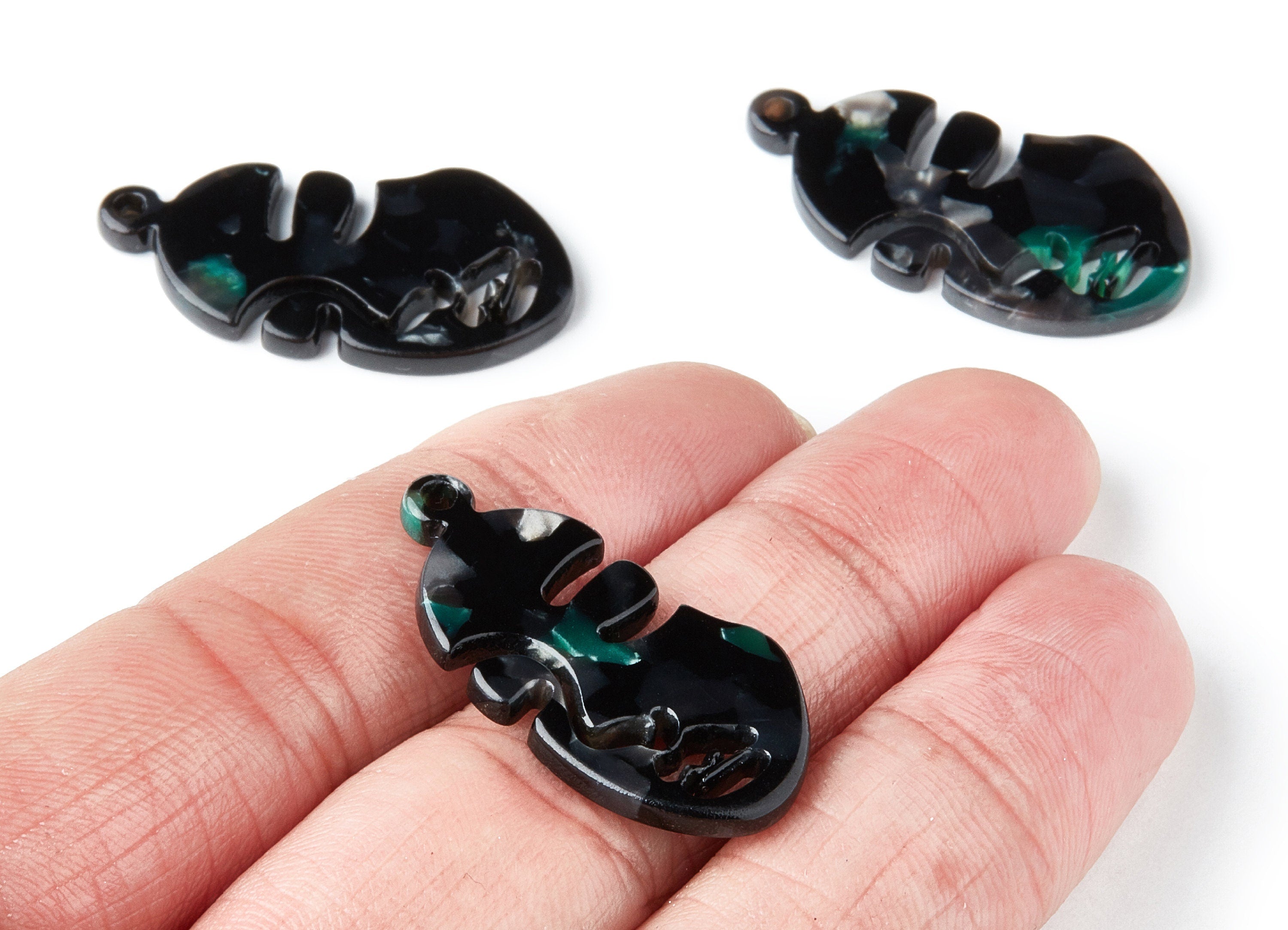 Acetate Face Earring Charms - Face Shaped Pendant - Earring Findings - Jewelry Supplies - Color Code:A49 - 33.56x17.33x2.94mm - AC1369N - DOMEDBAZAAR