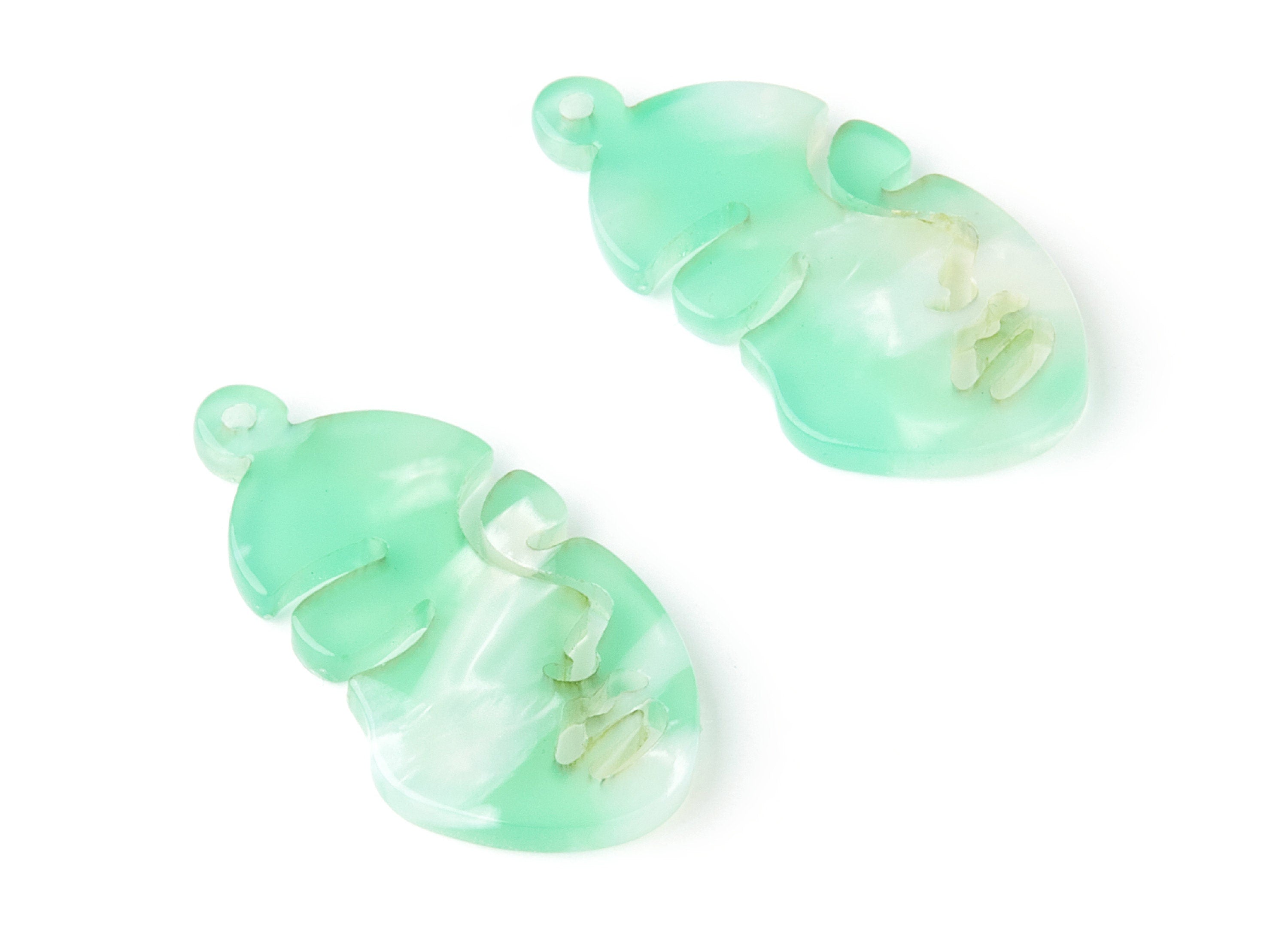 Acetate Face Earring Charms - Face Shaped Pendant - Earring Findings - Jewelry Supplies - Color Code:A35 - 33.56x17.33x2.94mm - AC1369S - DOMEDBAZAAR