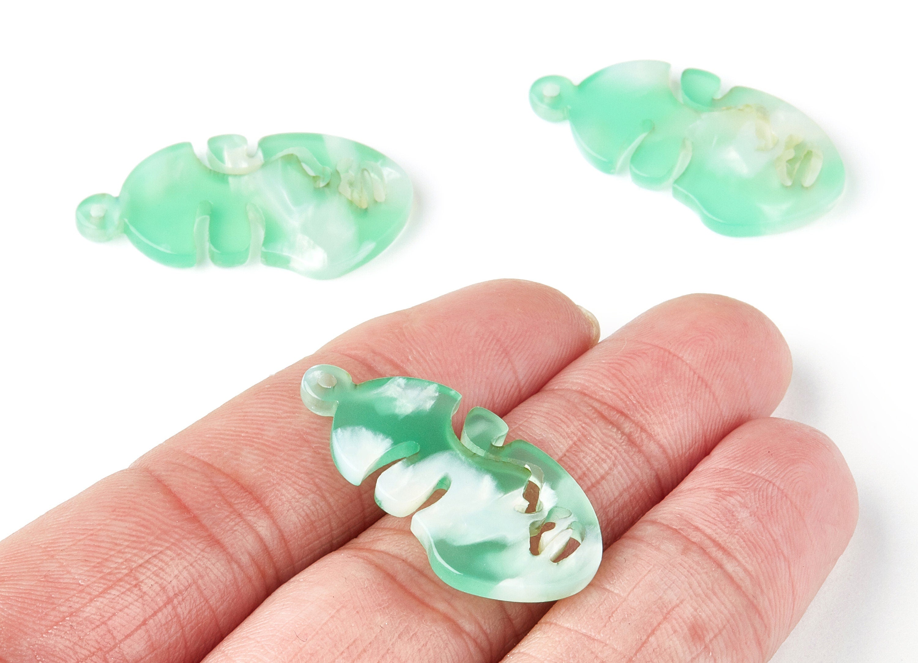 Acetate Face Earring Charms - Face Shaped Pendant - Earring Findings - Jewelry Supplies - Color Code:A35 - 33.56x17.33x2.94mm - AC1369S - DOMEDBAZAAR