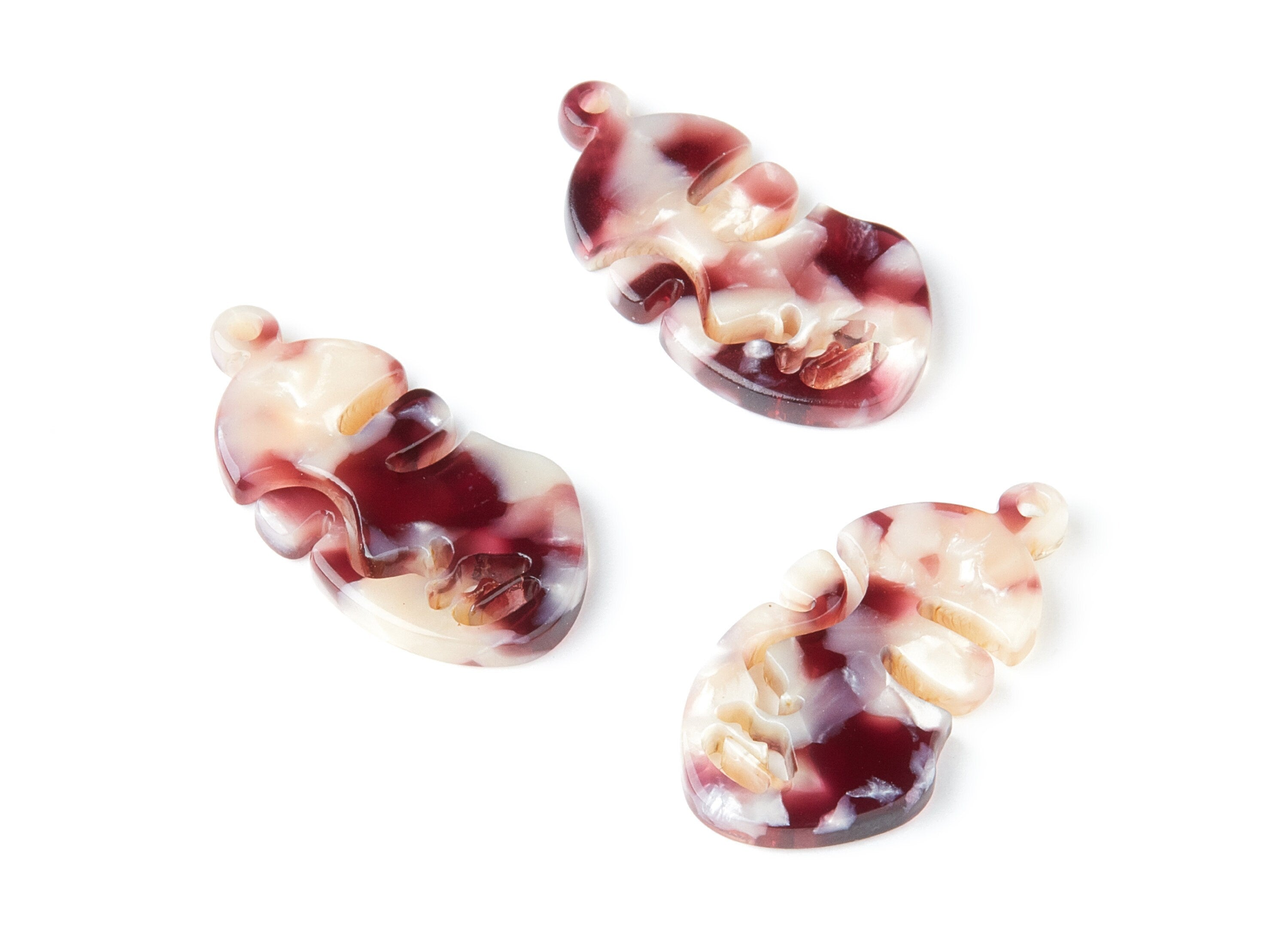 Acetate Face Earring Charms - Face Shaped Pendant - Earring Findings - Jewelry Supplies - Color Code:A42 - 33.56x17.33x2.94mm - AC1369T - DOMEDBAZAAR