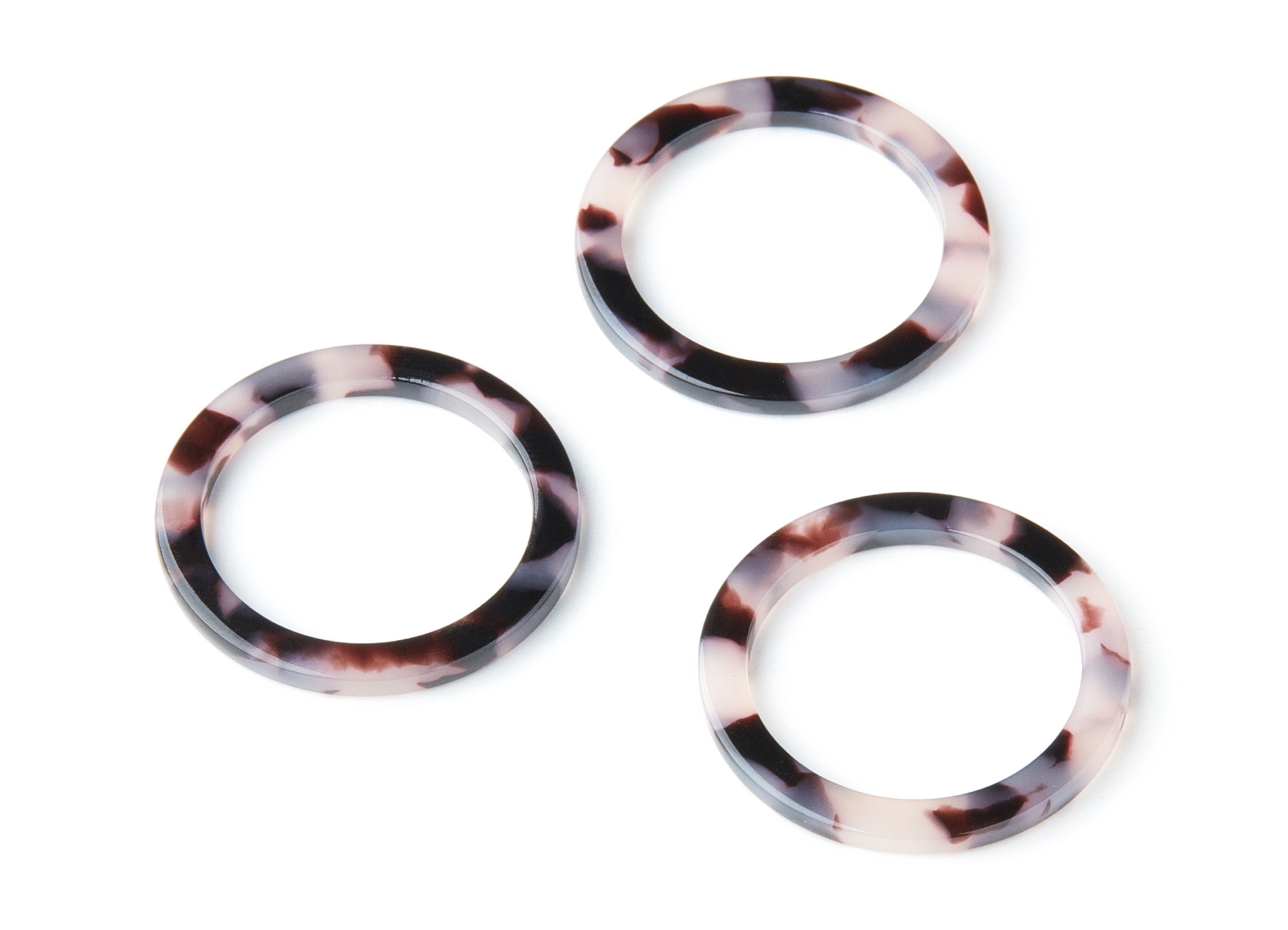 Acetate Acrylic Earring Charms - Blonde Tortoise Shell Earrings - Circle Shaped Pendant - Color Code: A06 - 28.8x28.8x2.55mm - AC1169S - DOMEDBAZAAR