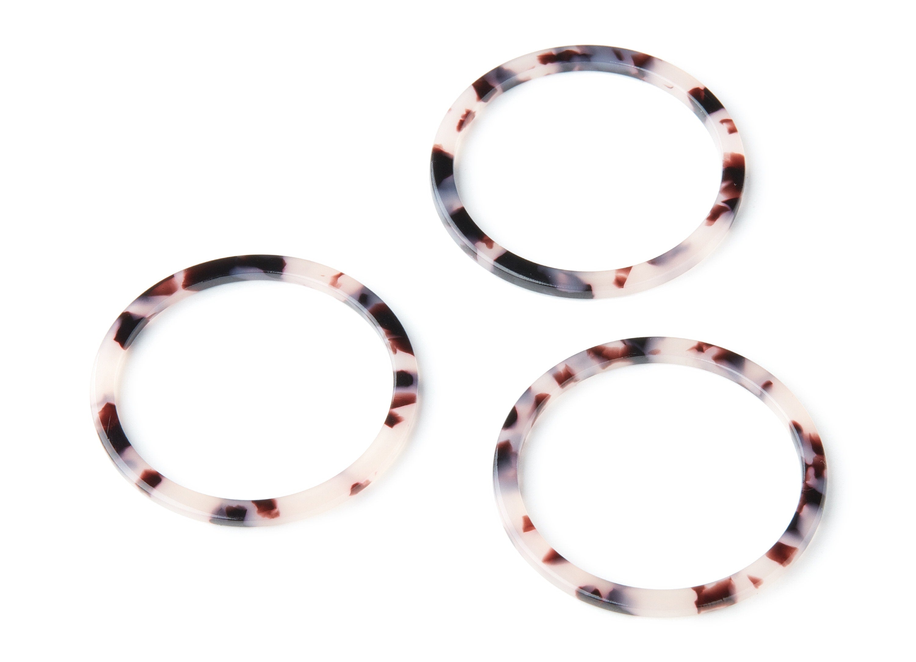 Acetate Hoop Earring Charms - Blonde Tortoise Shell Earrings - Circle Shaped Pendant - Color Code: A06 - 43x43x2.7mm - AC1167S - DOMEDBAZAAR