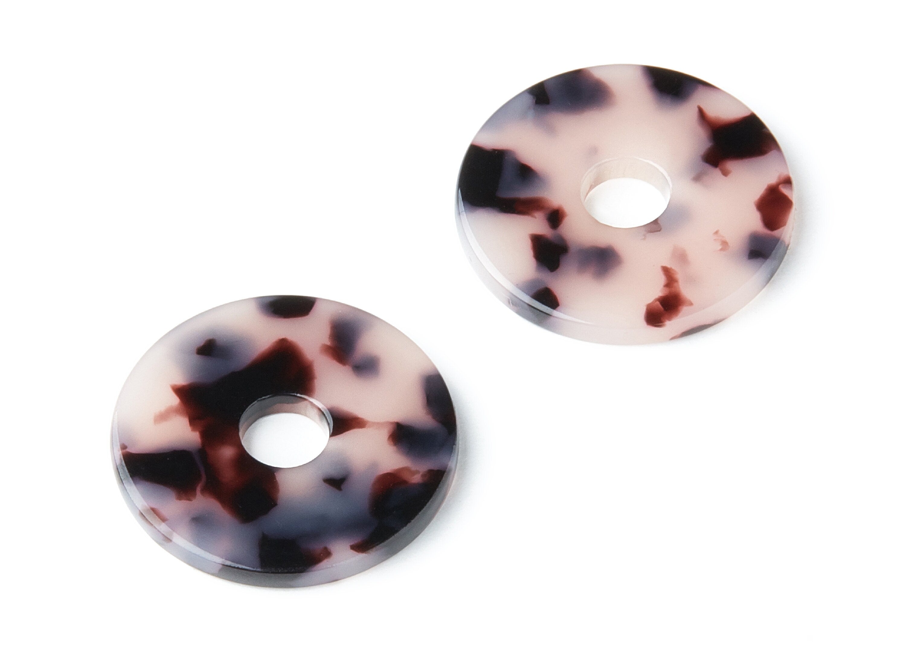 Acetate Coin Charms - Blonde Tortoise Shell Earrings - Round Earring and Pendant - Color Code: A06 - 24.75x24.75x2.6mm - AC1400C - DOMEDBAZAAR