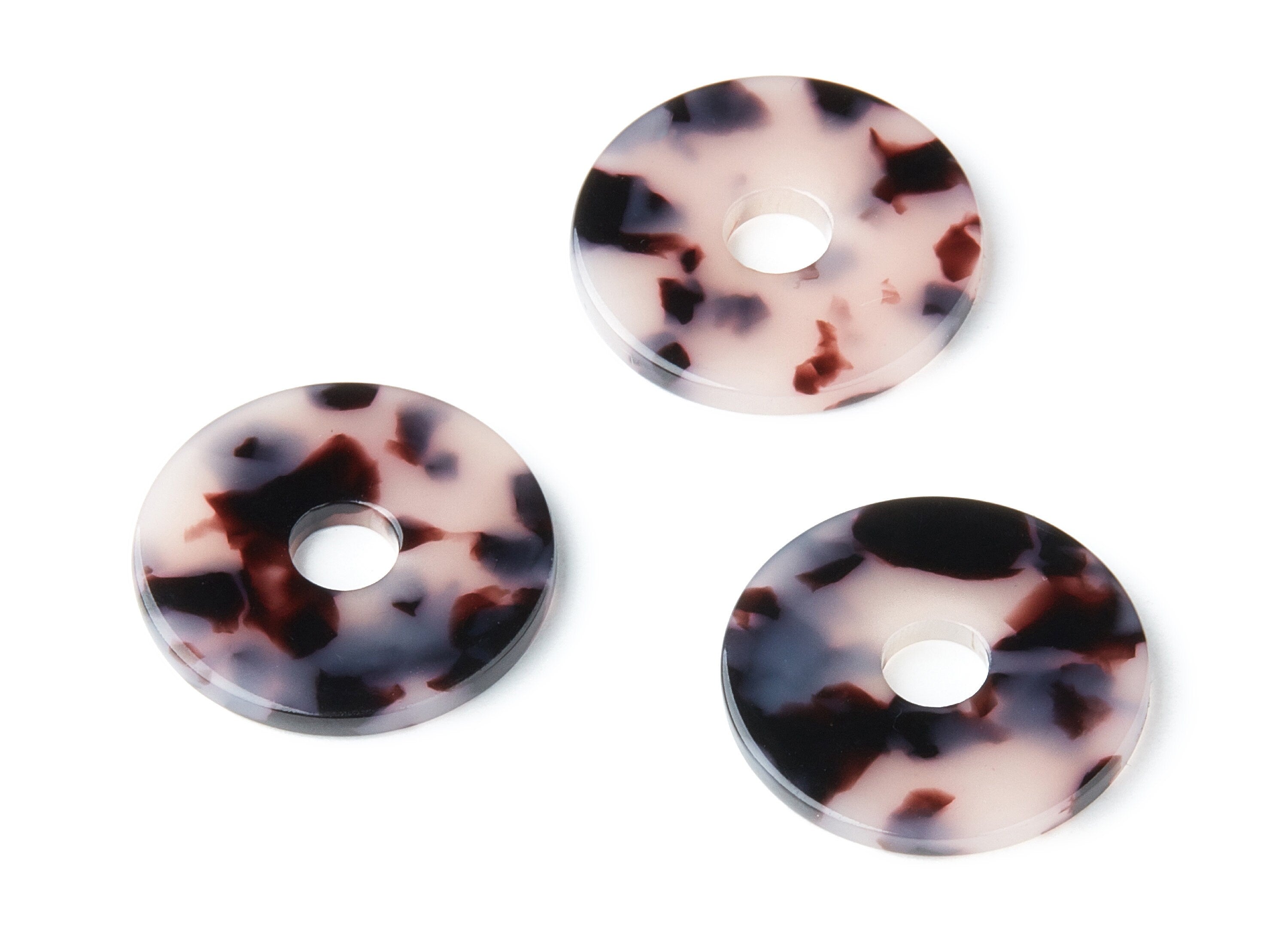 Acetate Coin Charms - Blonde Tortoise Shell Earrings - Round Earring and Pendant - Color Code: A06 - 24.75x24.75x2.6mm - AC1400C - DOMEDBAZAAR