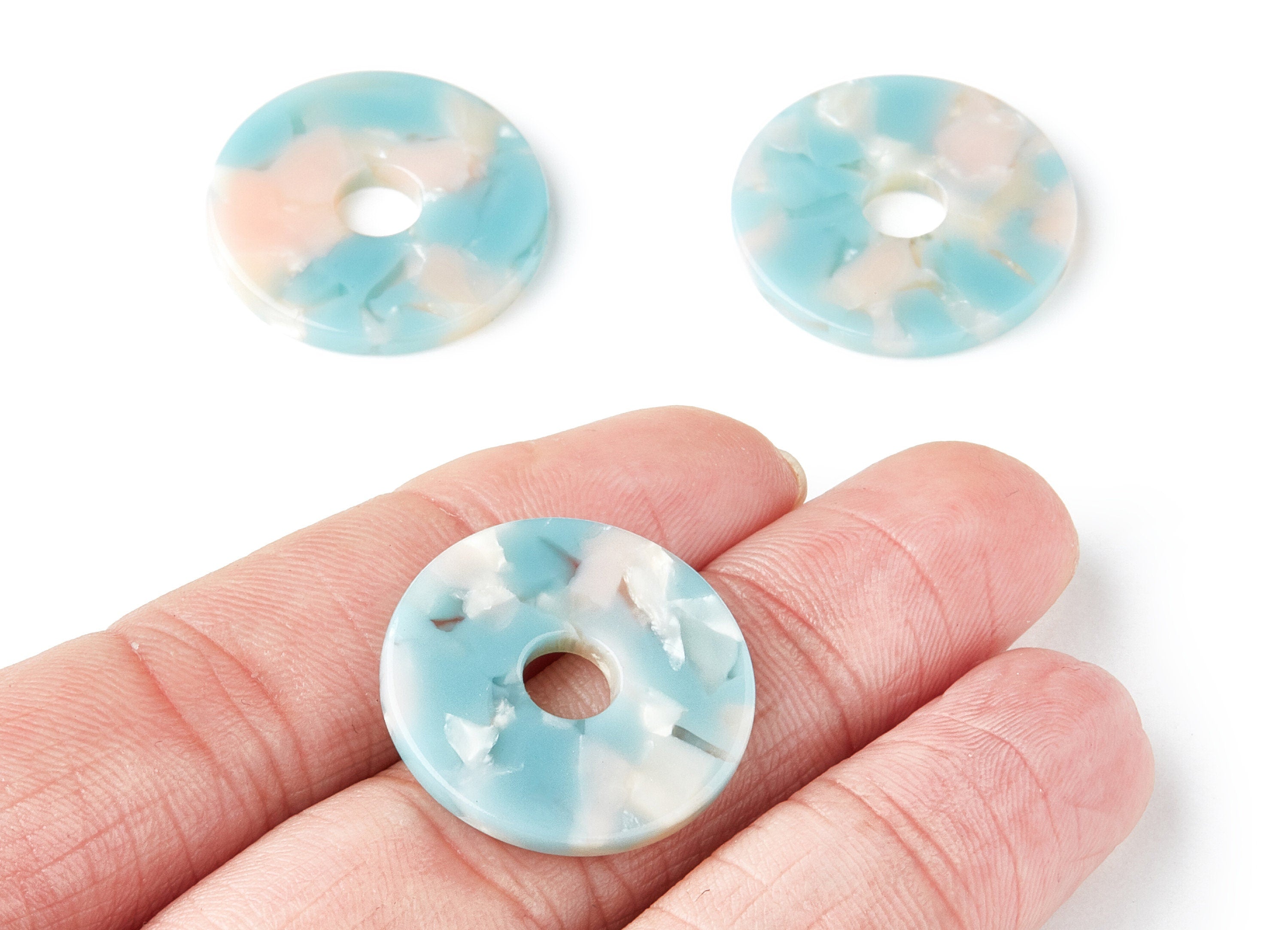 Acetate Coin Charms - Round Earring and Pendant - Earring Findings - Jewelry Supplys - Color Code: A36 - 24.75x24.75x2.6mm - AC1400J - DOMEDBAZAAR