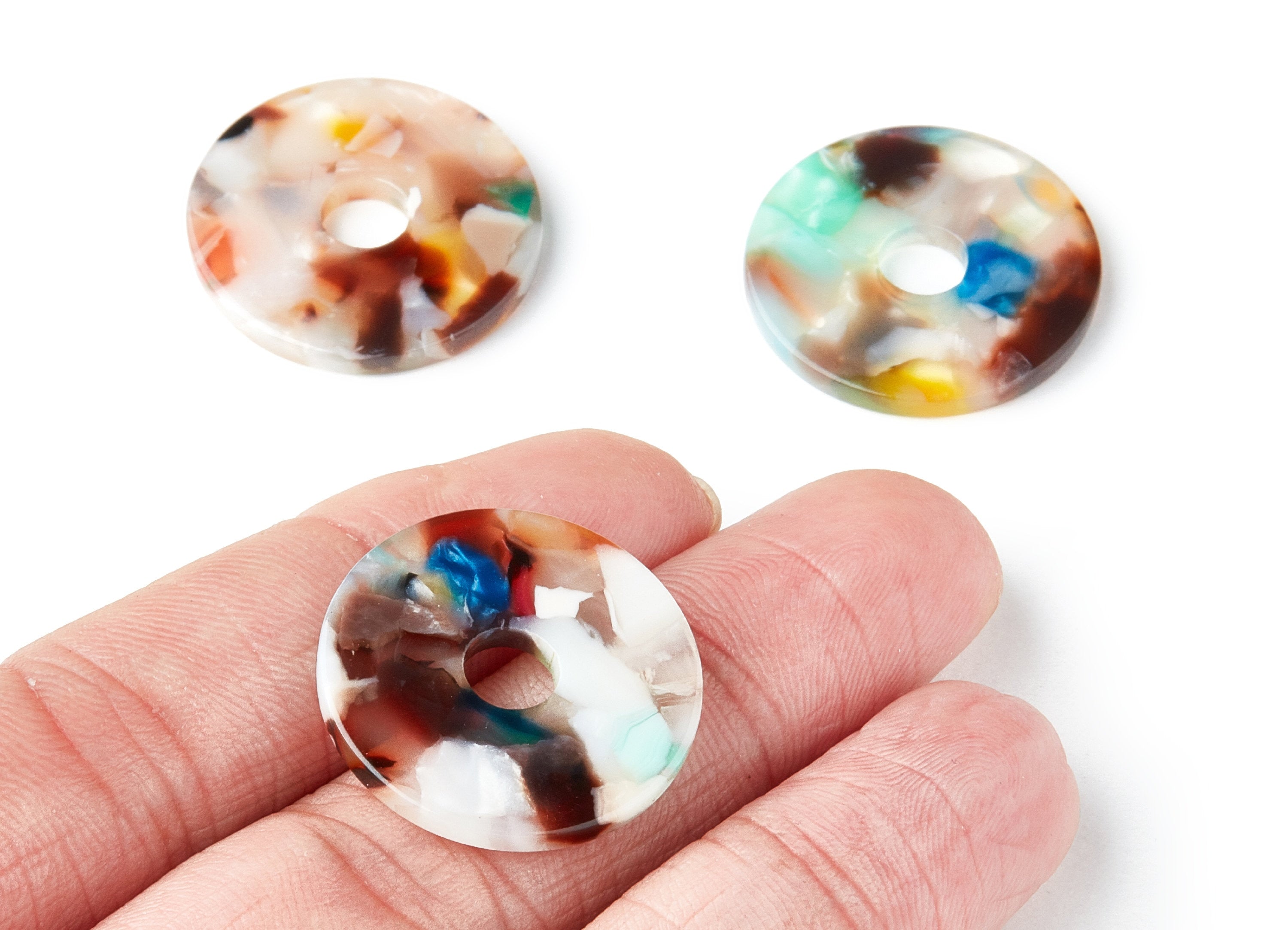 Acetate Coin Charms - Round Earring and Pendant - Earring Findings - Jewelry Supplys - Color Code: A59 - 24.75x24.75x2.6mm - AC1400A - DOMEDBAZAAR
