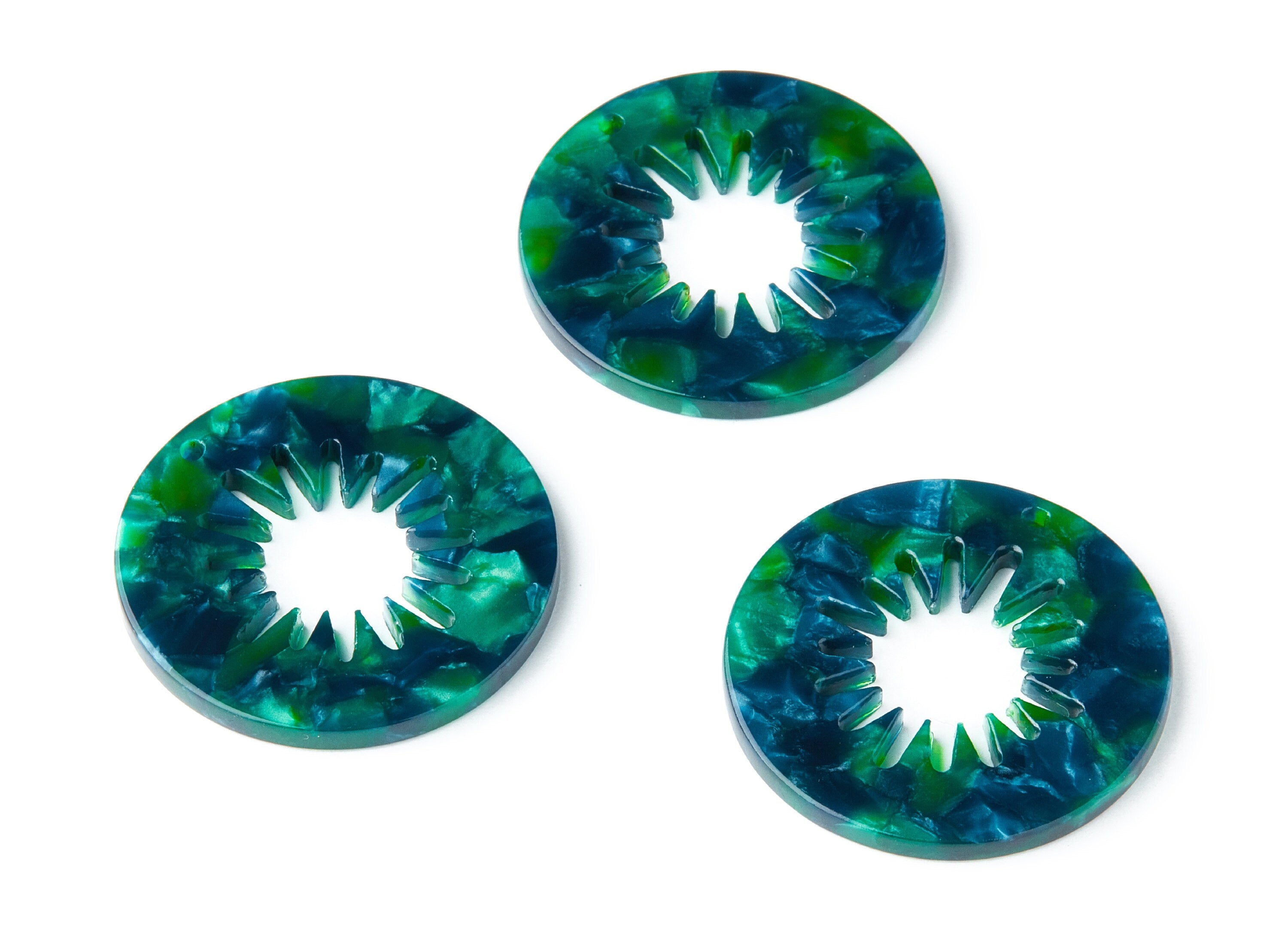 Acetate Circle Earring Charms - Circle Shaped Pendant - Earring Findings - Jewelry Supplies - Color Code: A13 - 34.6x34.6x2.6mm - AC1397C - DOMEDBAZAAR