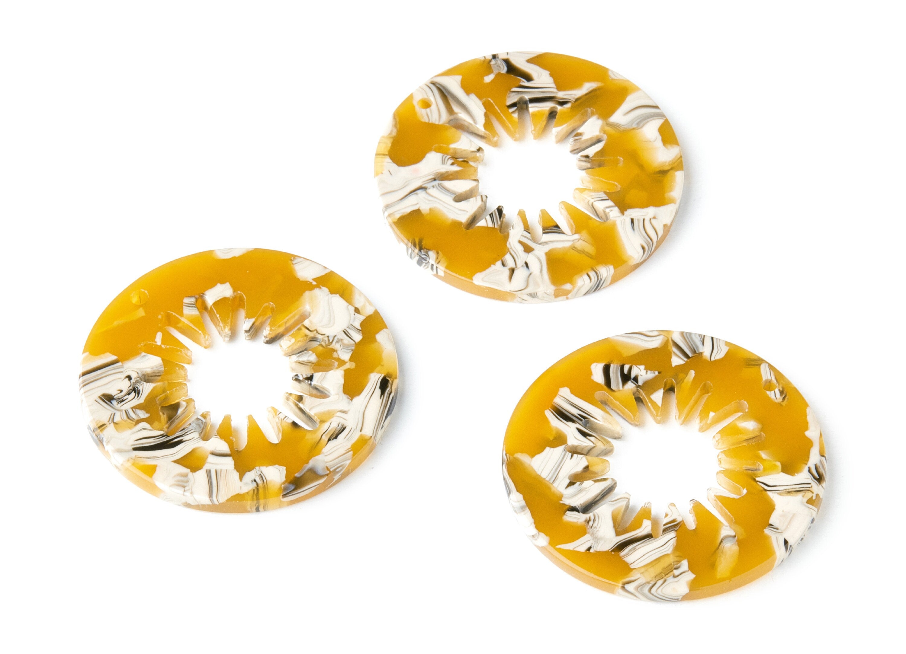 Acetate Circle Earring Charms - Circle Shaped Pendant - Earring Findings - Jewelry Supplies - Color Code: A14 - 34.6x34.6x2.6mm - AC1397A - DOMEDBAZAAR