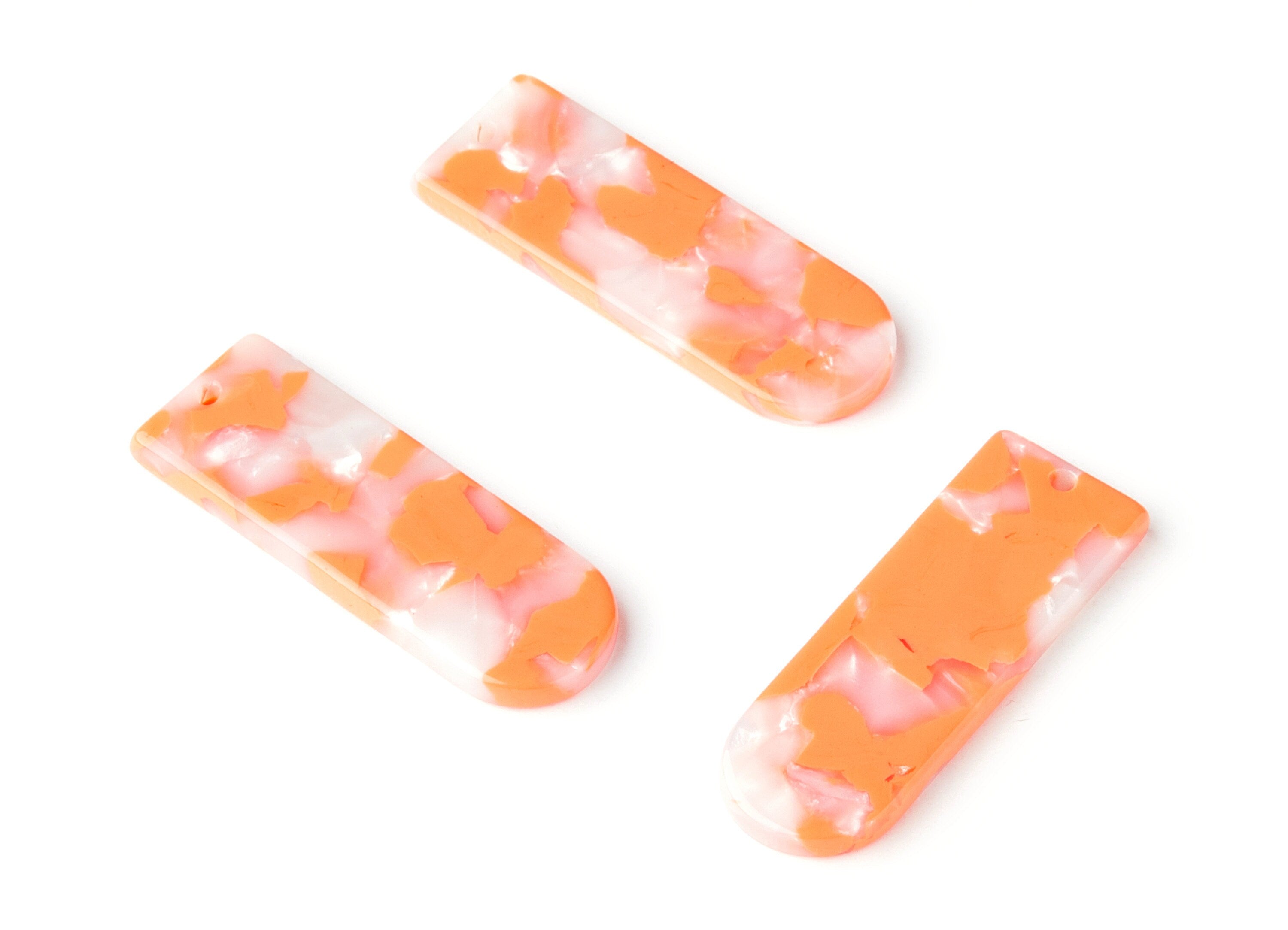 Acetate Acrylic Earring Charms - Tortoise Shell Earrings - D Shaped Pendant - Earring Findings - Color Code: A39 - 36.7x12.8x2.9mm - AC1365A - DOMEDBAZAAR