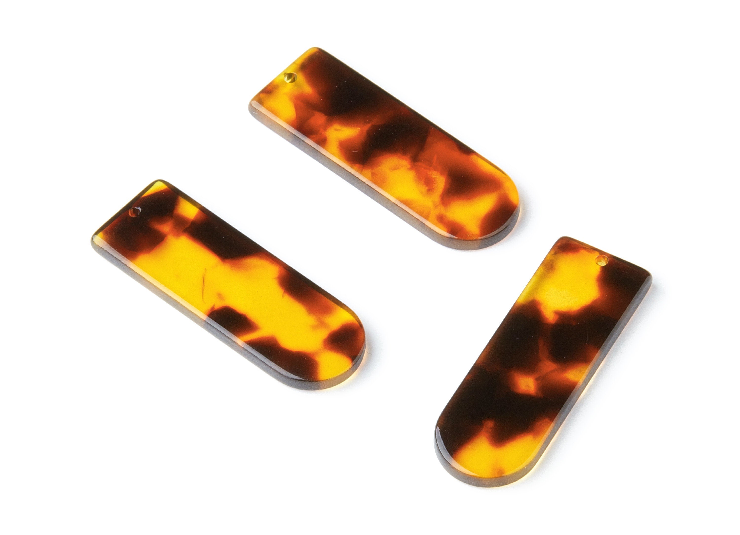 Acetate Acrylic Earring Charms - Tortoise Shell Earrings - D Shaped Pendant - Color Code: A05 - 36.7x12.8x2.9mm - AC1365C - DOMEDBAZAAR