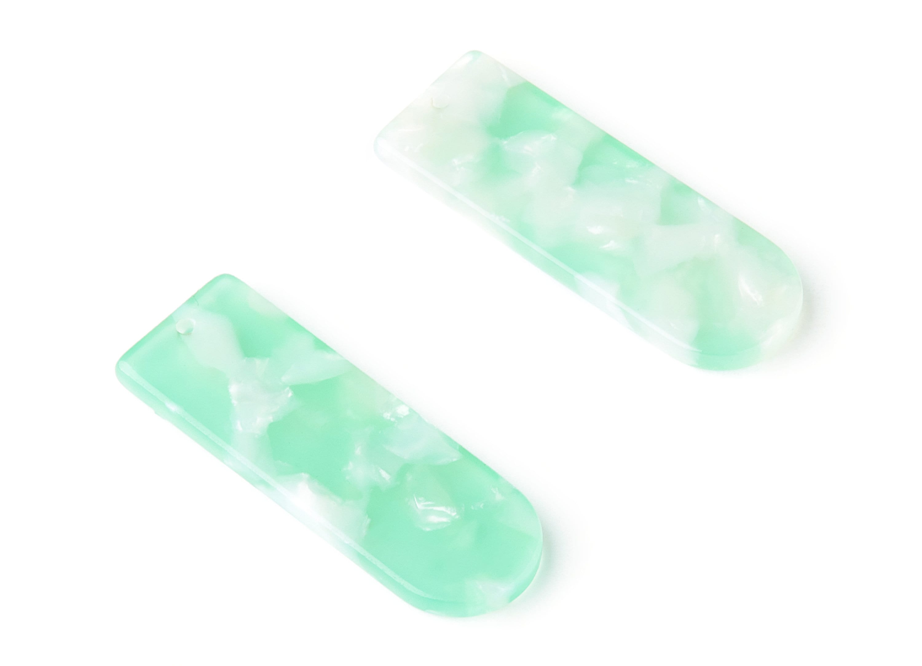 Acetate D Earring Charms - D Shaped Pendant - Earring Findings - Jewelry Supplies - Color Code: A35 - 36.7x12.8x2.9mm - AC1365D - DOMEDBAZAAR