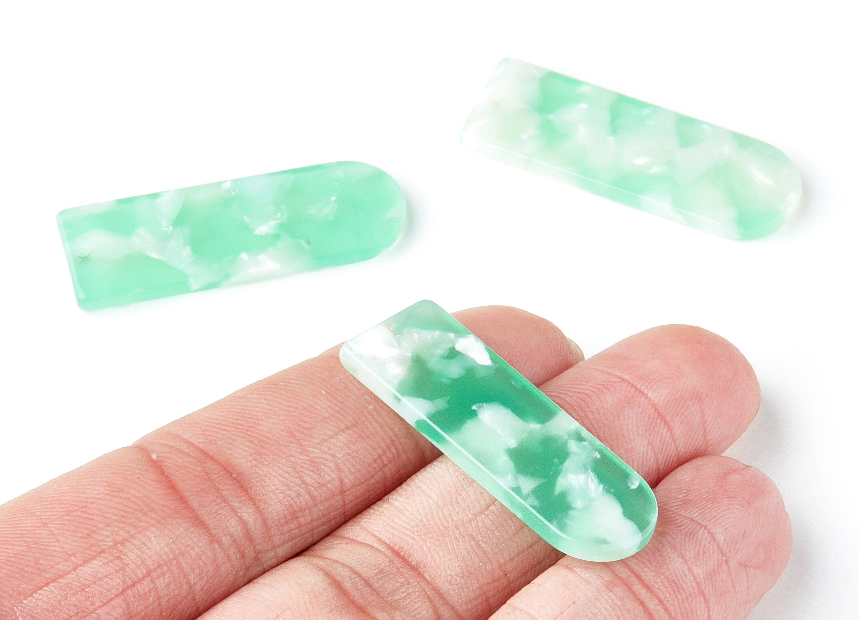 Acetate D Earring Charms - D Shaped Pendant - Earring Findings - Jewelry Supplies - Color Code: A35 - 36.7x12.8x2.9mm - AC1365D - DOMEDBAZAAR