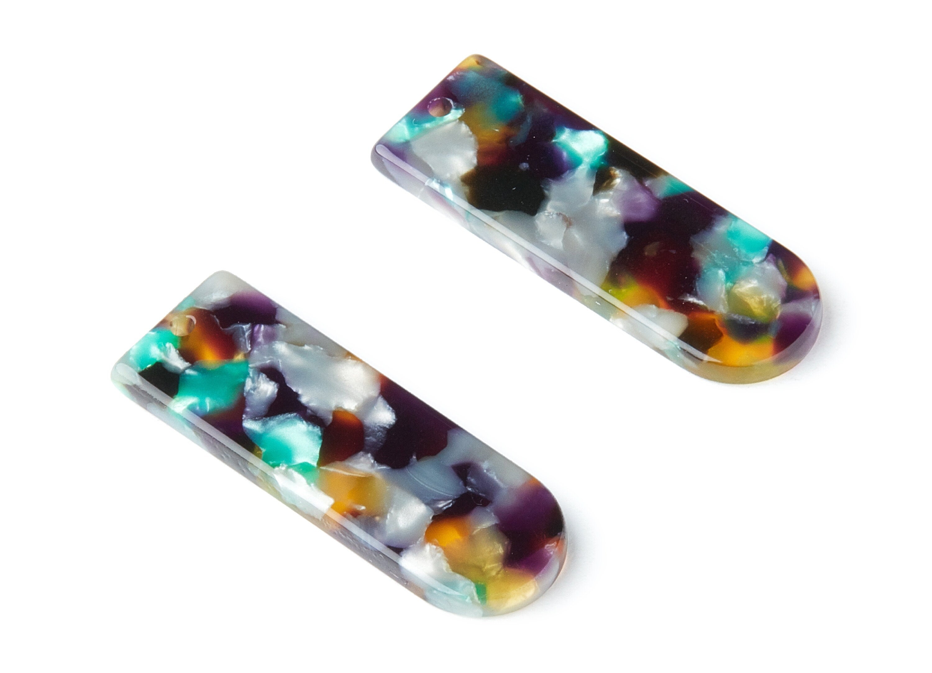 Acetate D Earring Charms - D Shaped Pendant - Earring Findings - Jewelry Supplies - Color Code: A50 - 36.7x12.8x2.9mm - AC1365T - DOMEDBAZAAR
