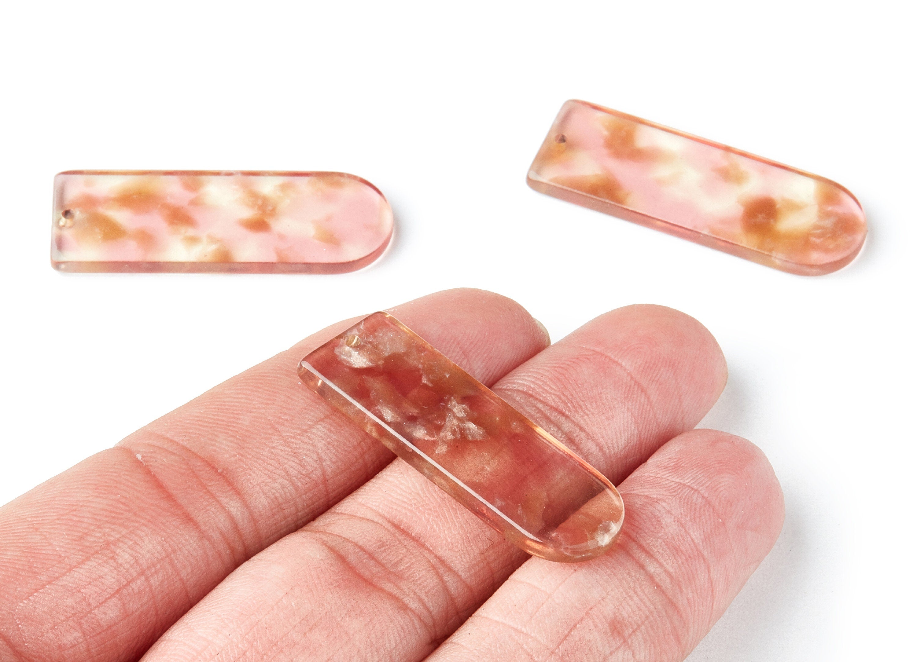 Acetate D Earring Charms - D Shaped Pendant - Earring Findings - Jewelry Supplies - Color Code: A45 - 36.7x12.8x2.9mm - AC1365V - DOMEDBAZAAR