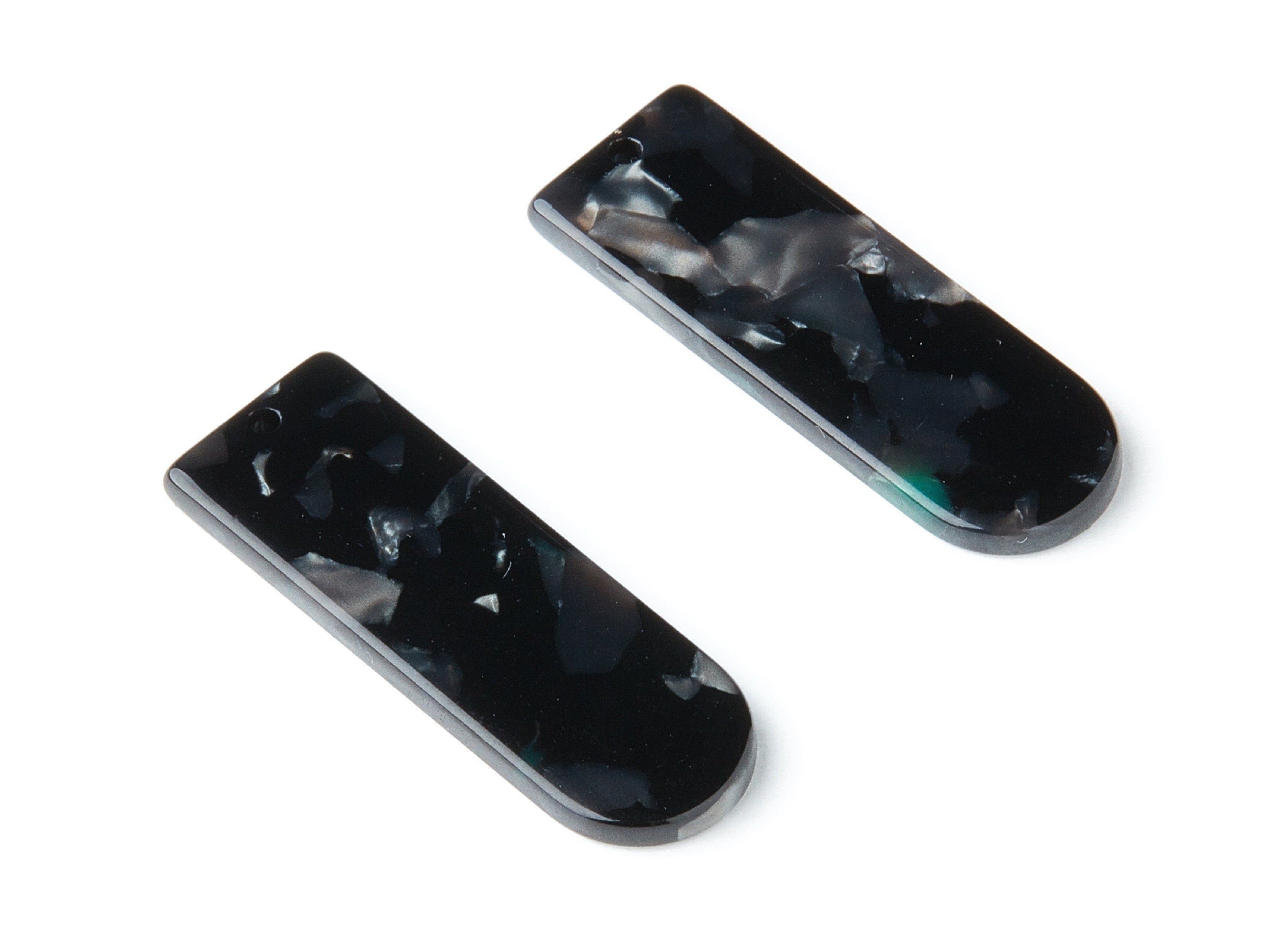 Acetate Acrylic Earring Charms - Tortoise Shell Earrings - D Shaped Pendant - Earring Findings - Color Code: A49 - 36.7x12.8x2.9mm - AC1365K - DOMEDBAZAAR