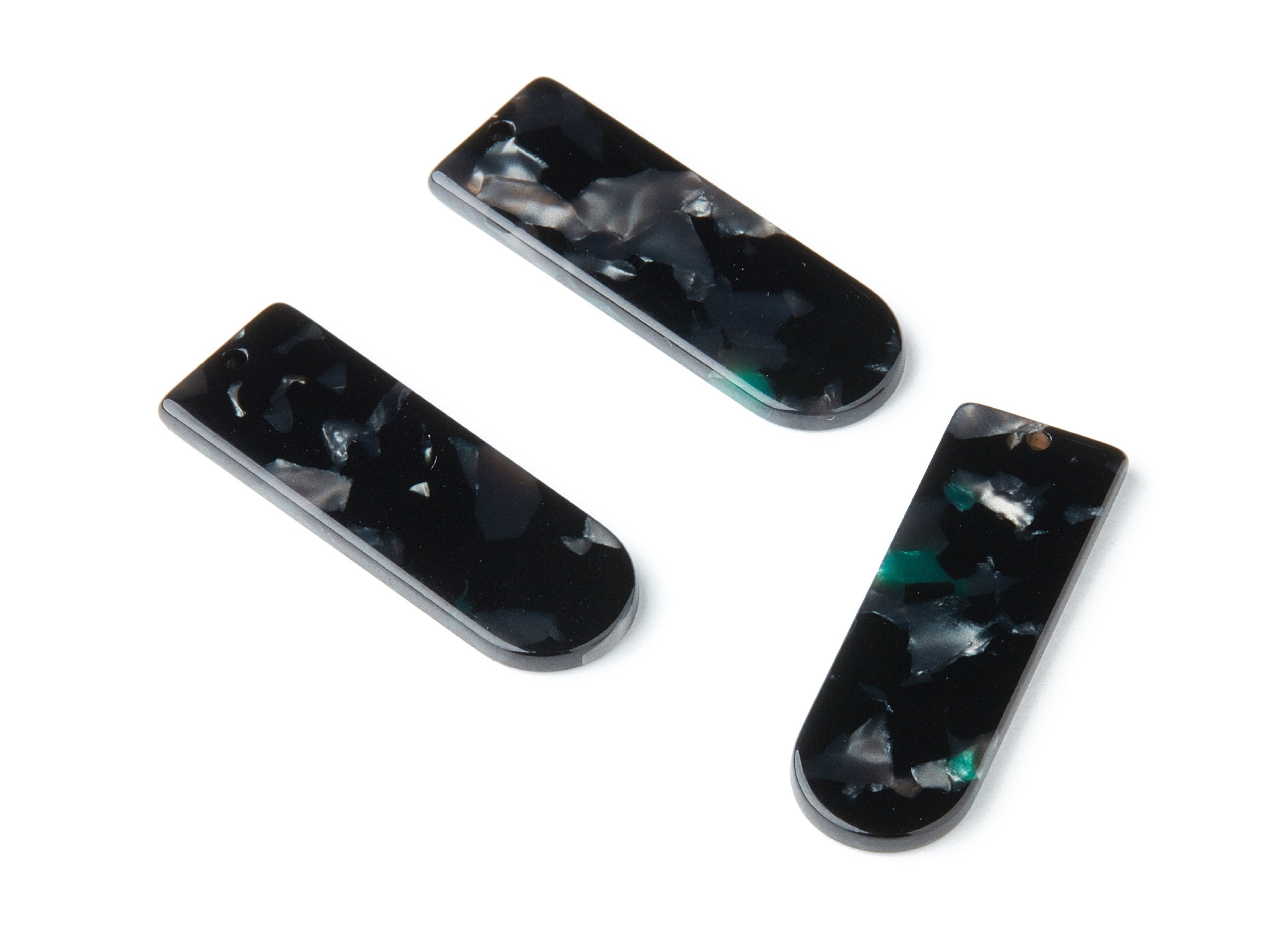 Acetate Acrylic Earring Charms - Tortoise Shell Earrings - D Shaped Pendant - Earring Findings - Color Code: A49 - 36.7x12.8x2.9mm - AC1365K - DOMEDBAZAAR