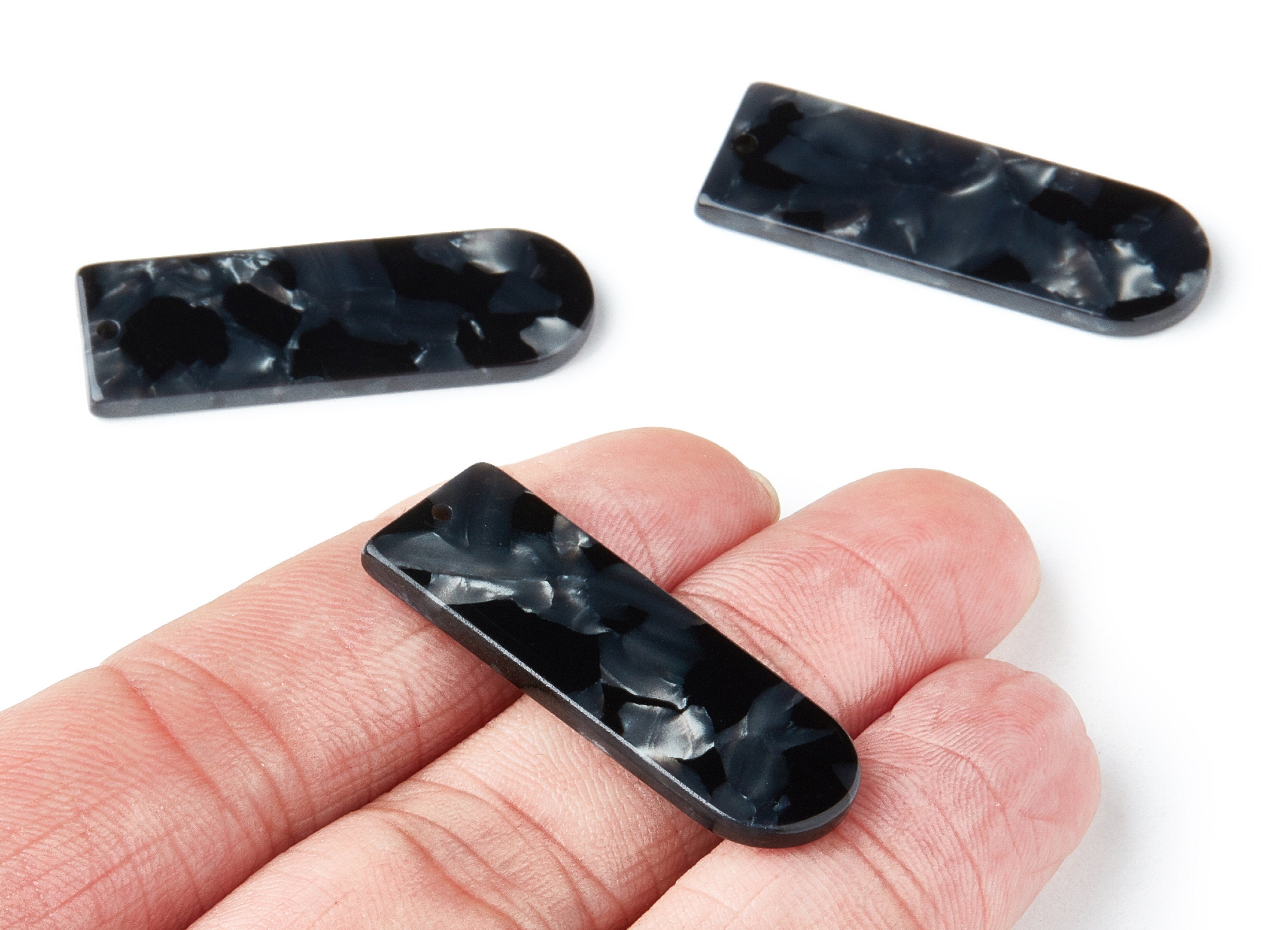 Acetate D Earring Charms - D Shaped Pendant - Earring Findings - Jewelry Supplies - Color Code: A48 - 36.7x12.8x2.9mm - AC1365P - DOMEDBAZAAR