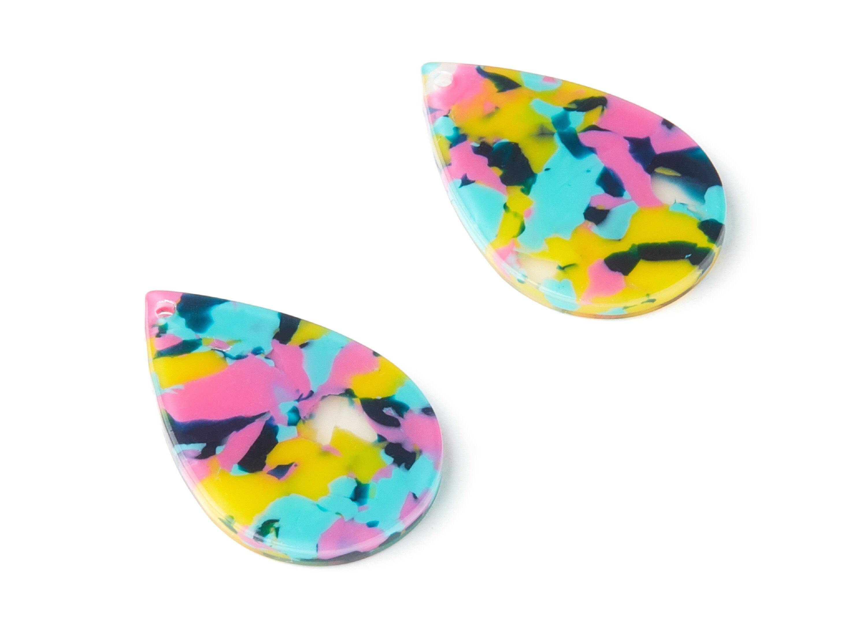 Acetate Drop Charms - Drop Pendant - Earring Findings - Jewelry Supplies - Color Code:A111 - 28x18.34x2.36mm - AC1127R - DOMEDBAZAAR