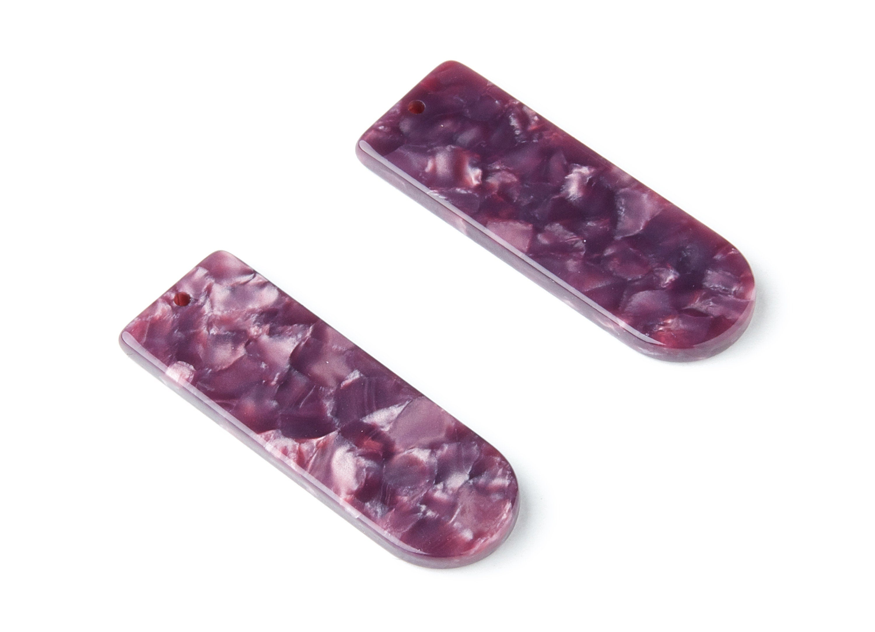 Acetate D Earring Charms - D Shaped Pendant - Earring Findings - Jewelry Supplies - Color Code: A41 - 36.7x12.8x2.9mm - AC1365O - DOMEDBAZAAR