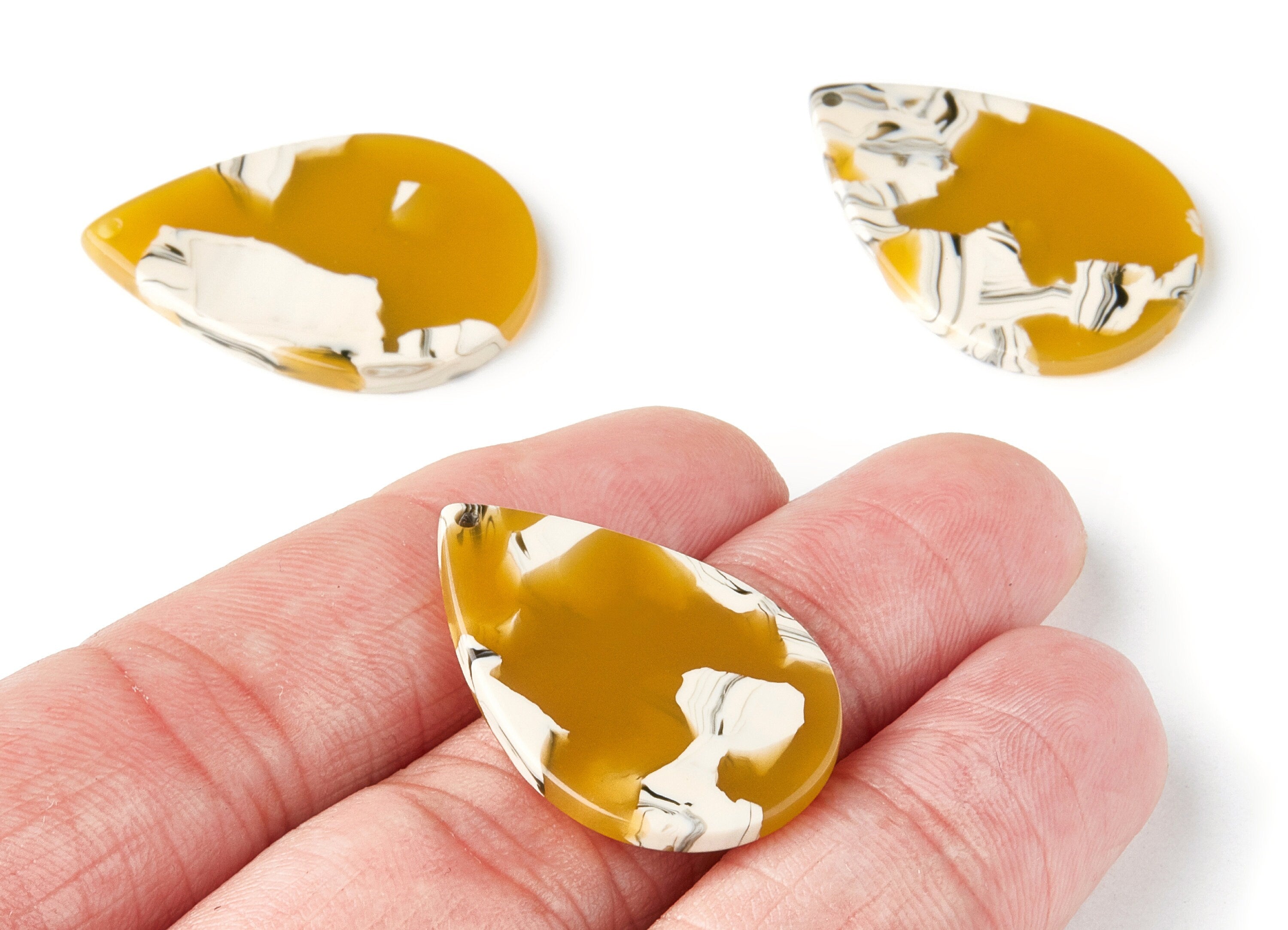 Acetate Drop Charms - Drop Pendant - Earring Findings - Jewelry Supplies - Color Code:A14 - 30.5x21x2.6mm - AC1127T - DOMEDBAZAAR
