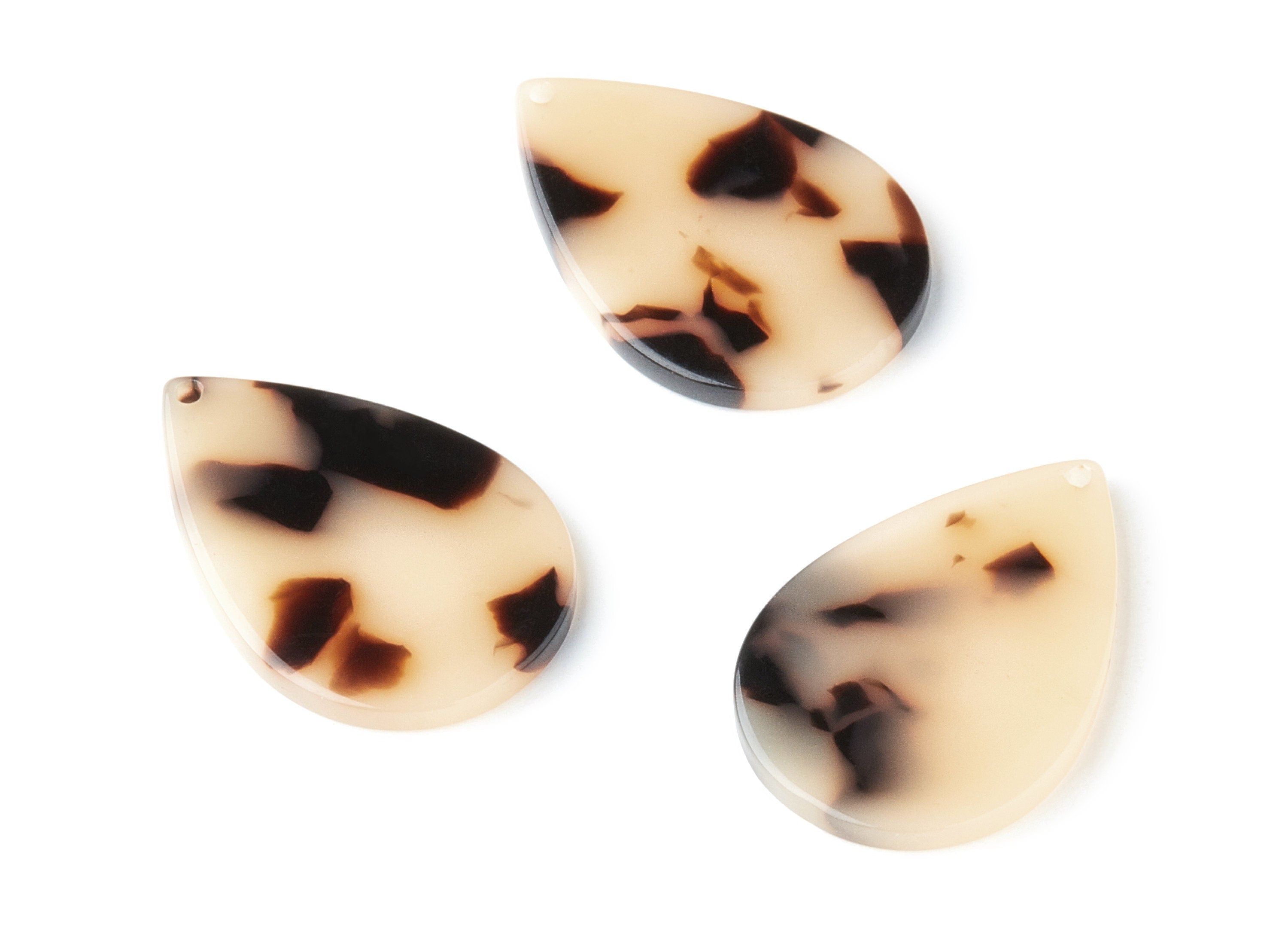 Acetate Drop Charms - Blonde Tortoise Shell Earrings - Drop Pendant  - Color Code:A369 - 30.5x21x2.6mm - AC1127-A369 - DOMEDBAZAAR