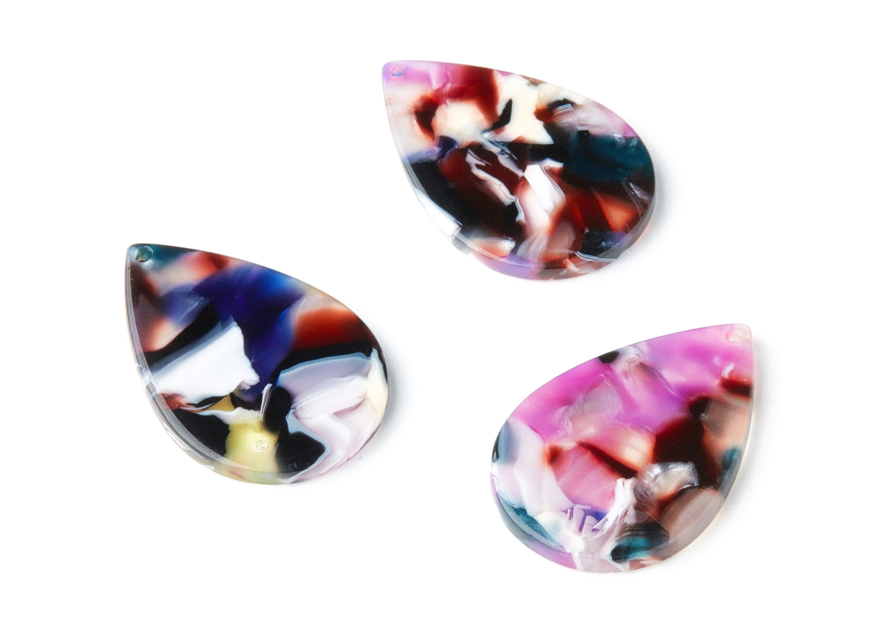Acetate Drop Charms - Drop Pendant - Earring Findings - Jewelry Supplies - Color Code:A11 - 30.5x21x2.6mm - AC1127V - DOMEDBAZAAR
