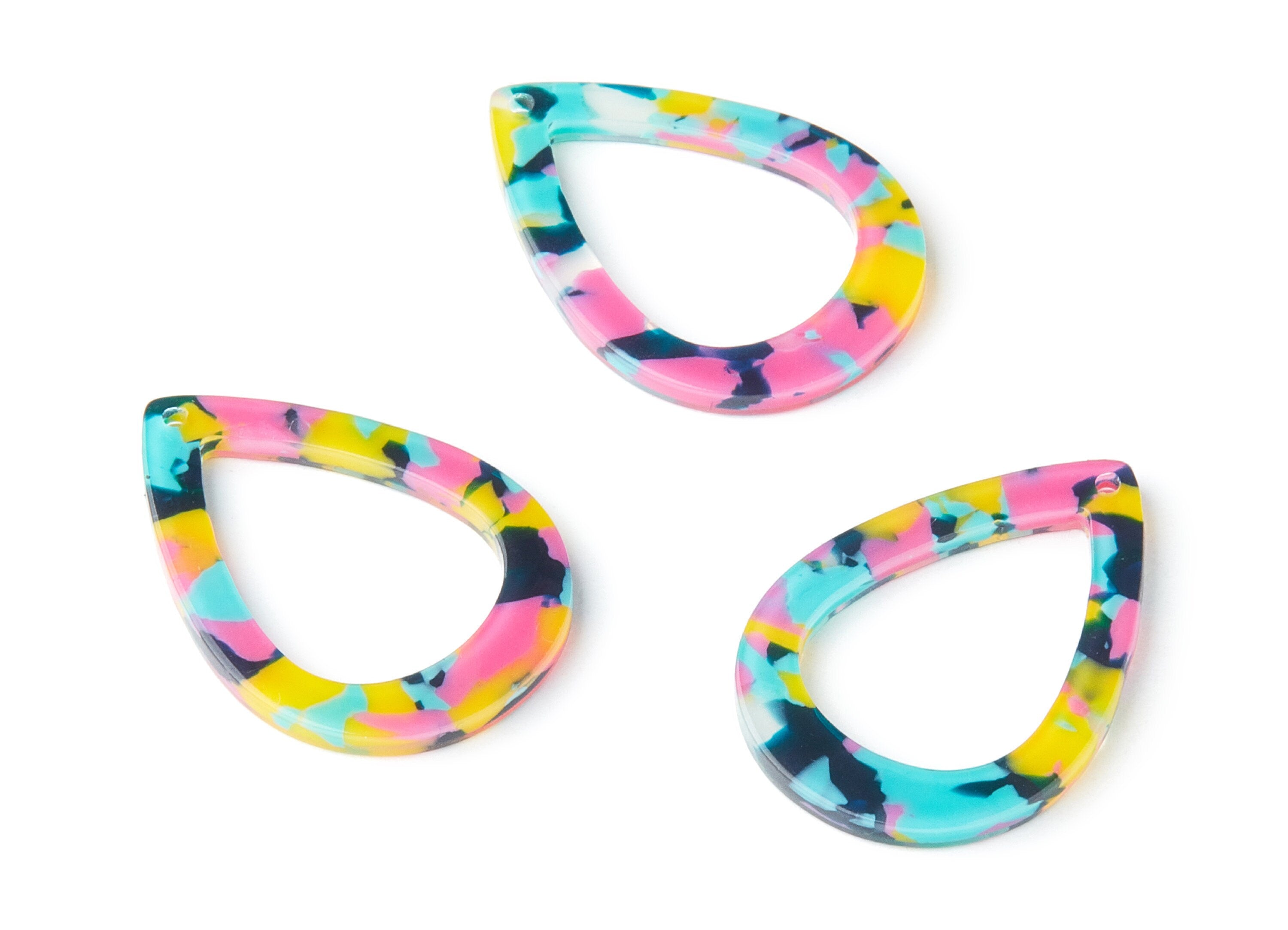 Acetate Drop Charms - Drop Earrings and Pendant - Earring Findings - Jewelry Supplies - Color Code:A111 - 30.95x21.94x2.4mm - AC1023J - DOMEDBAZAAR