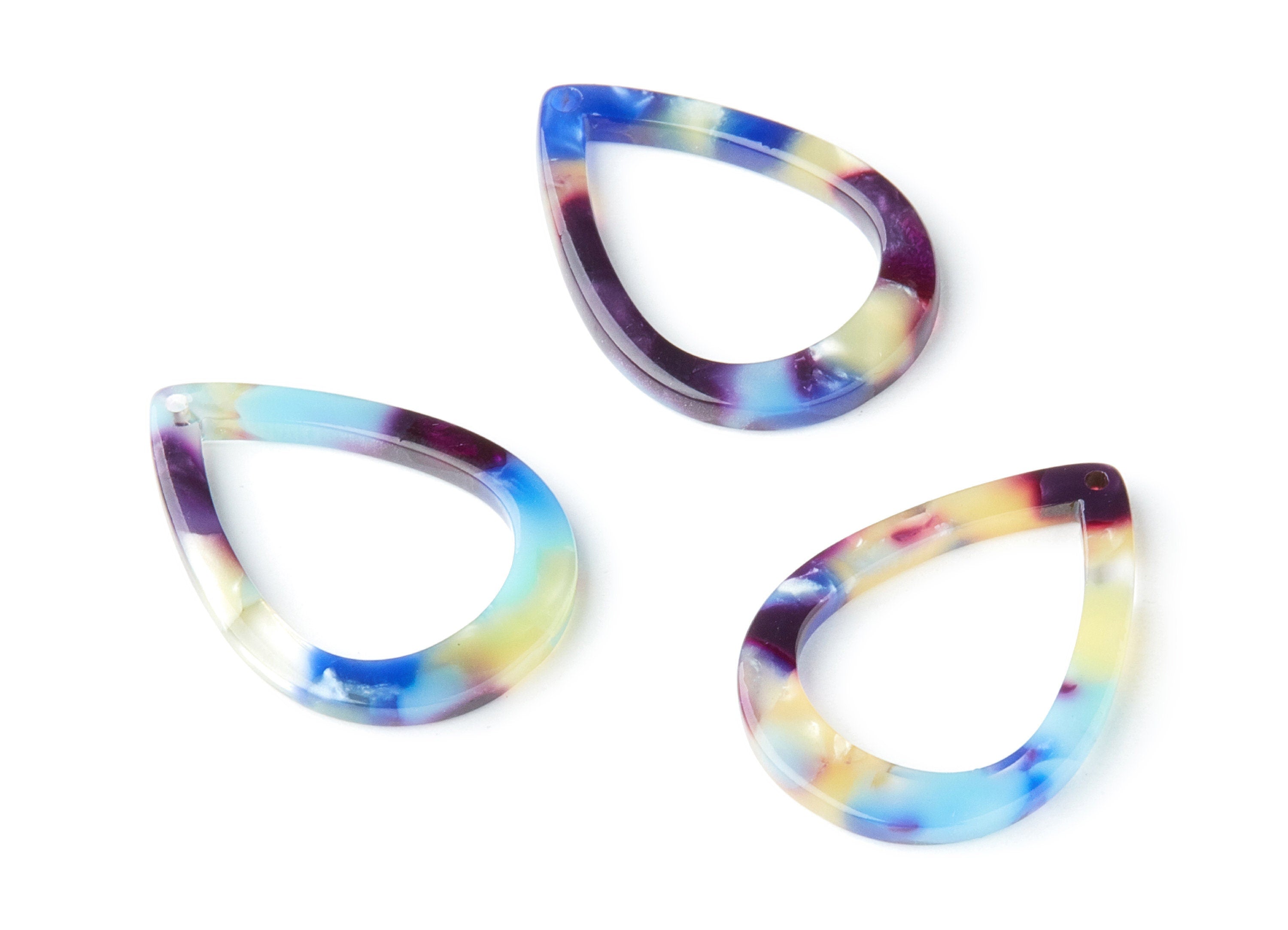 Acetate Drop Charms - Drop Earrings and Pendant - Earring Findings - Jewelry Supplies - Color Code:A23 - 30.95x21.94x2.4mm - AC1023M - DOMEDBAZAAR