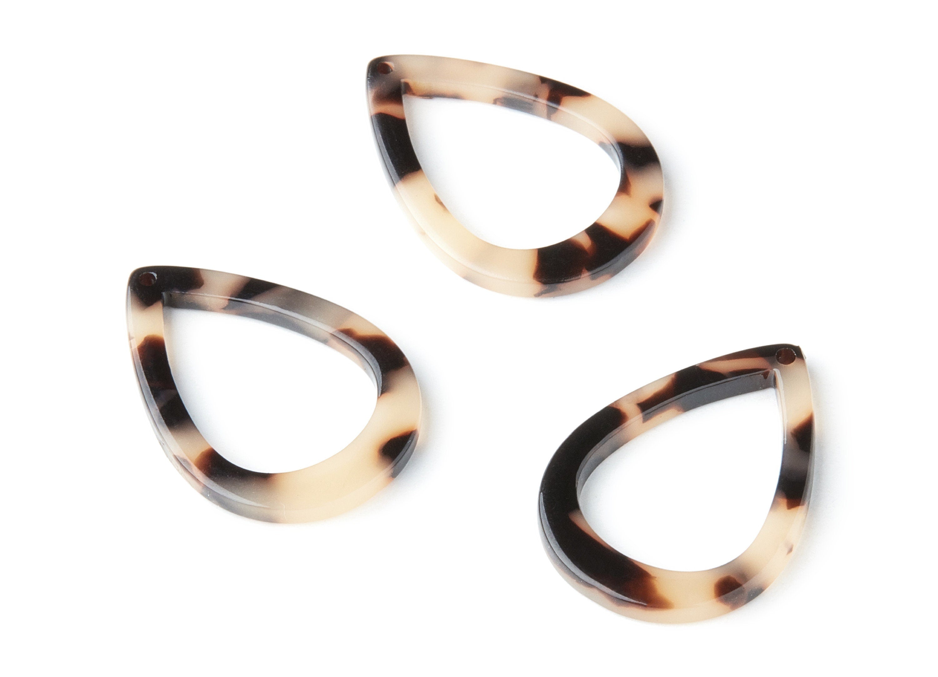 Acetate Drop Charms - Blonde Tortoise Shell Earrings - Drop Earrings and Pendant - Color Code:A08 - 30.95x21.94x2.4mm - AC1023N - DOMEDBAZAAR