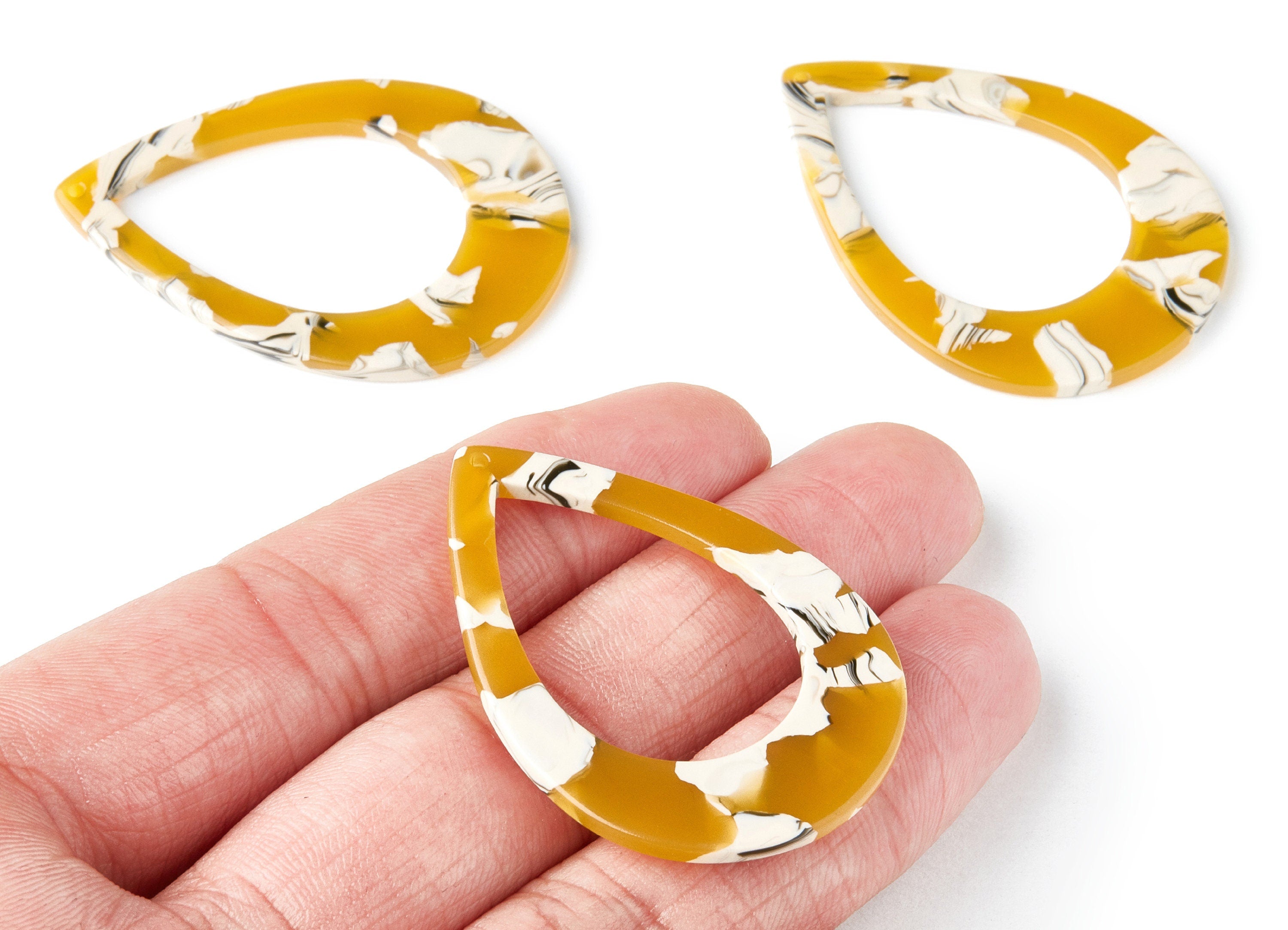 Acetate Drop Charms - Drop Earrings and Pendant - Earring Findings - Jewelry Supplies - Color Code:A14 - 46.64x33.17x2.37mm - AC1022T - DOMEDBAZAAR