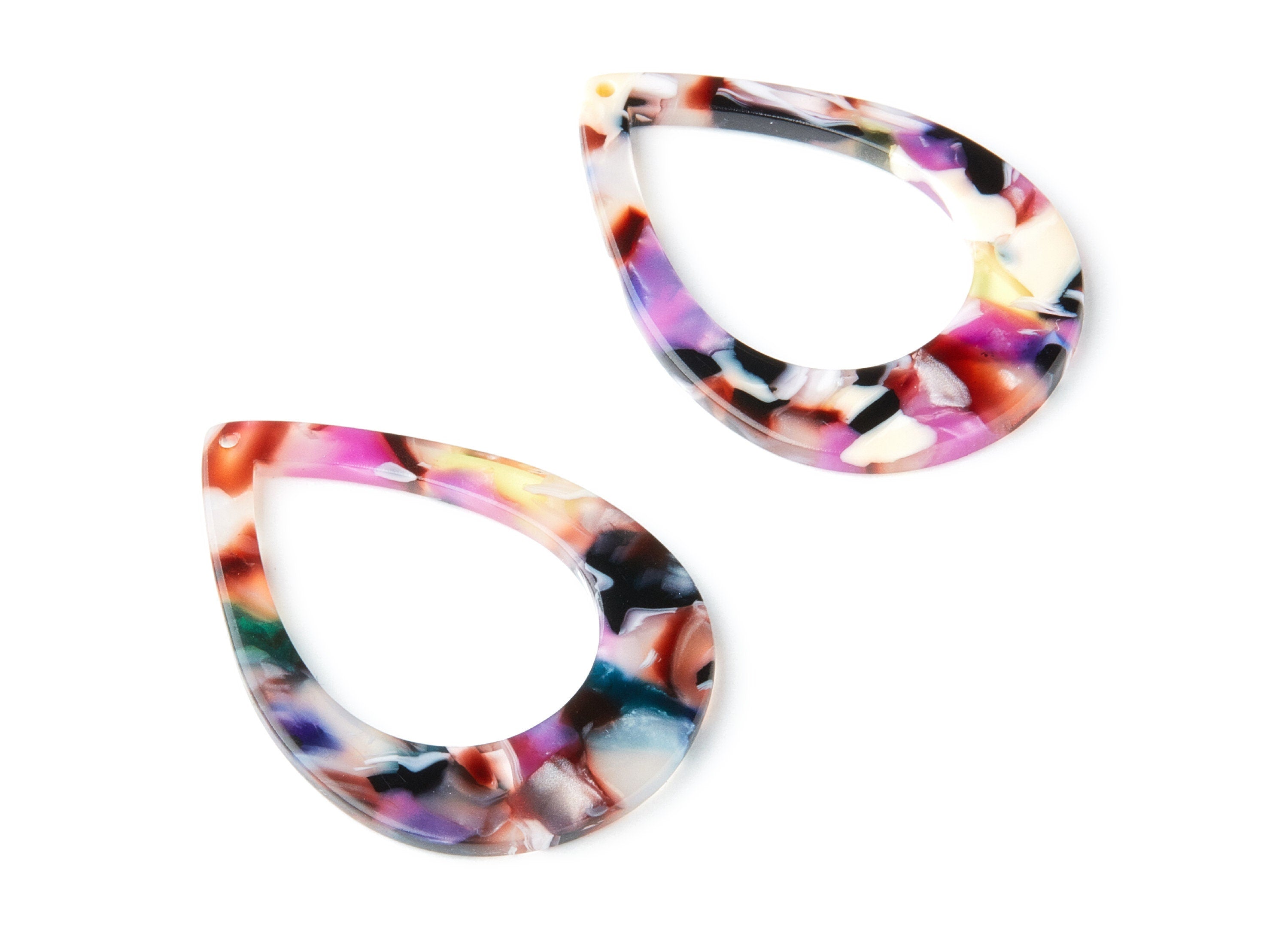 Acetate Drop Charms - Drop Earrings and Pendant - Earring Findings - Jewelry Supplies - Color Code:A11 - 46.64x33.17x2.37mm - AC1022V - DOMEDBAZAAR
