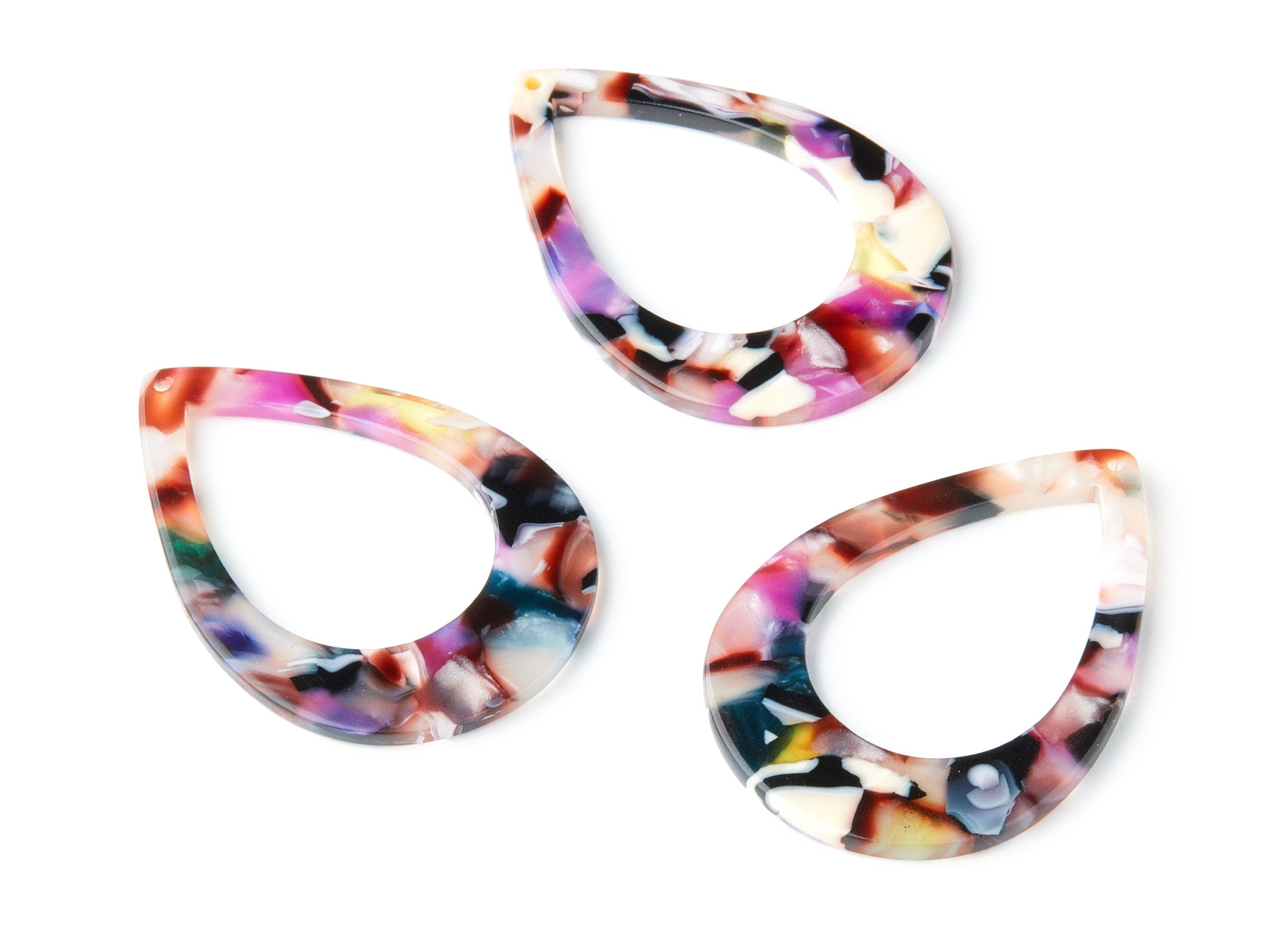 Acetate Drop Charms - Drop Earrings and Pendant - Earring Findings - Jewelry Supplies - Color Code:A11 - 46.64x33.17x2.37mm - AC1022V - DOMEDBAZAAR