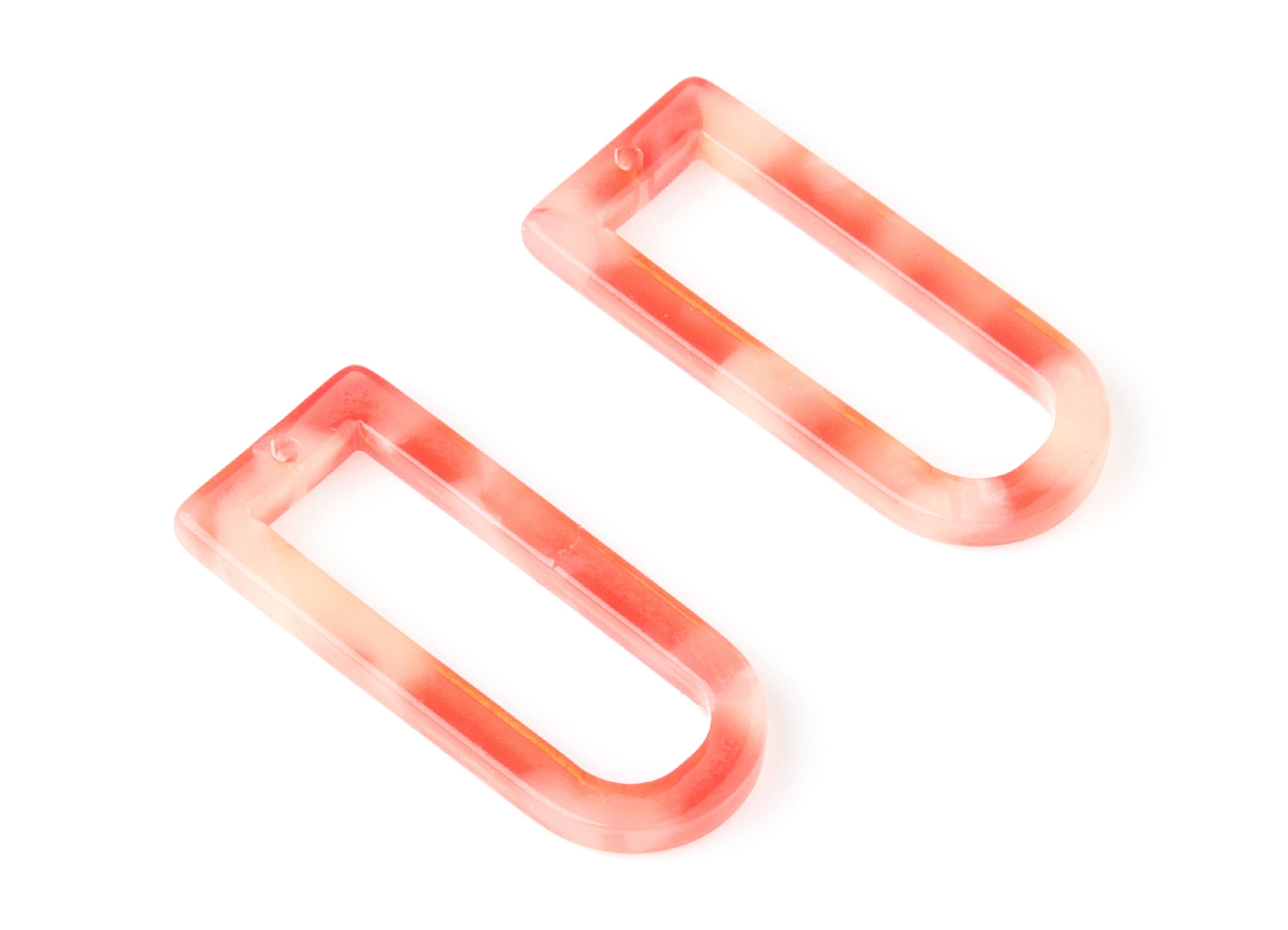 Acetate D Earring Charms - D Shaped Pendant - Earring Finding - Jewelry Supplies - Color Code: A34 - 29.68x12.7x2.7mm - AC1364C - DOMEDBAZAAR