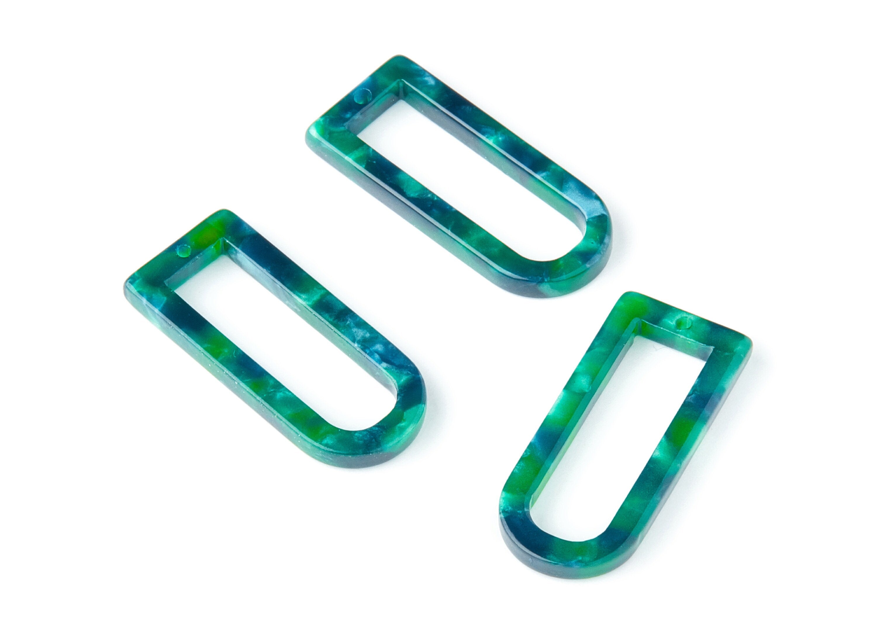 Acetate D Earring Charms - D Shaped Pendant - Earring Findings - Jewelry Supplies - Color Code: A13 - 29.68x12.7x2.7mm - AC1364E - DOMEDBAZAAR