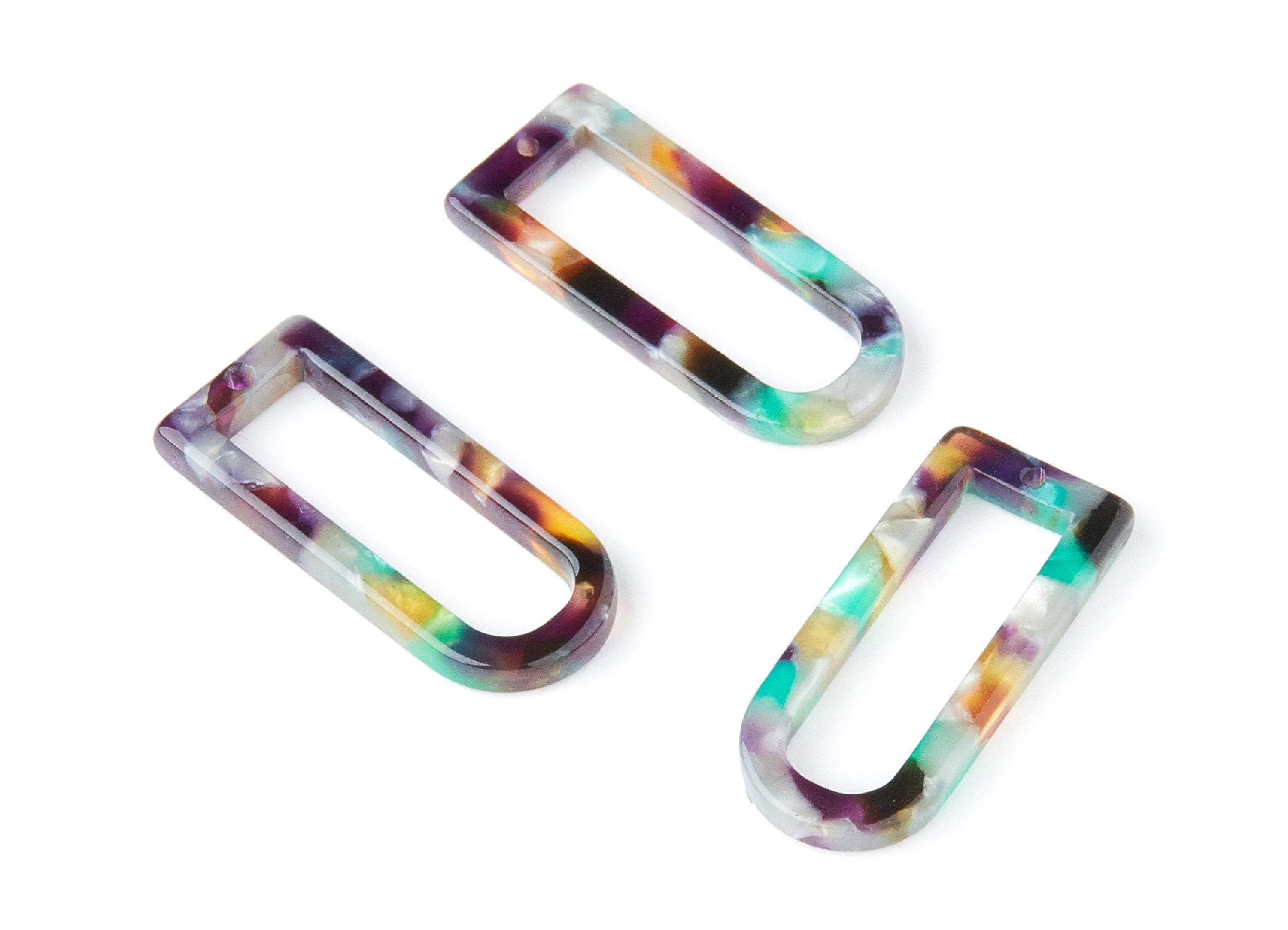 Acetate D Earring Charms - D Shaped Pendant - Earring Finding - Jewelry Supplies - Color Code: A50 - 29.68x12.7x2.7mm - AC1364G - DOMEDBAZAAR