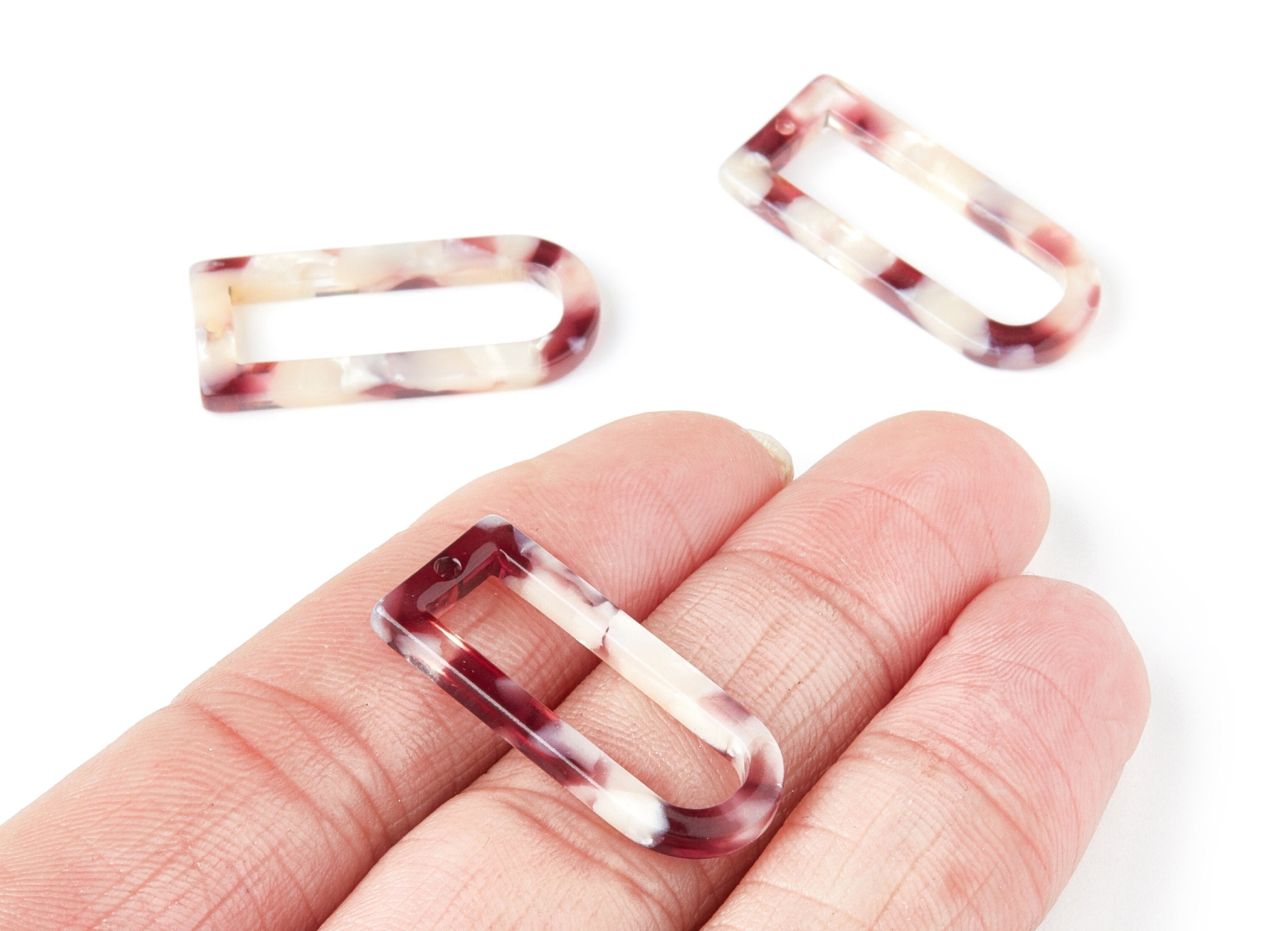Acetate D Earring Charms - D Shaped Pendant - Earring Finding - Jewelry Supplies - Color Code: A42 - 29.68x12.7x2.7mm - AC1364J - DOMEDBAZAAR