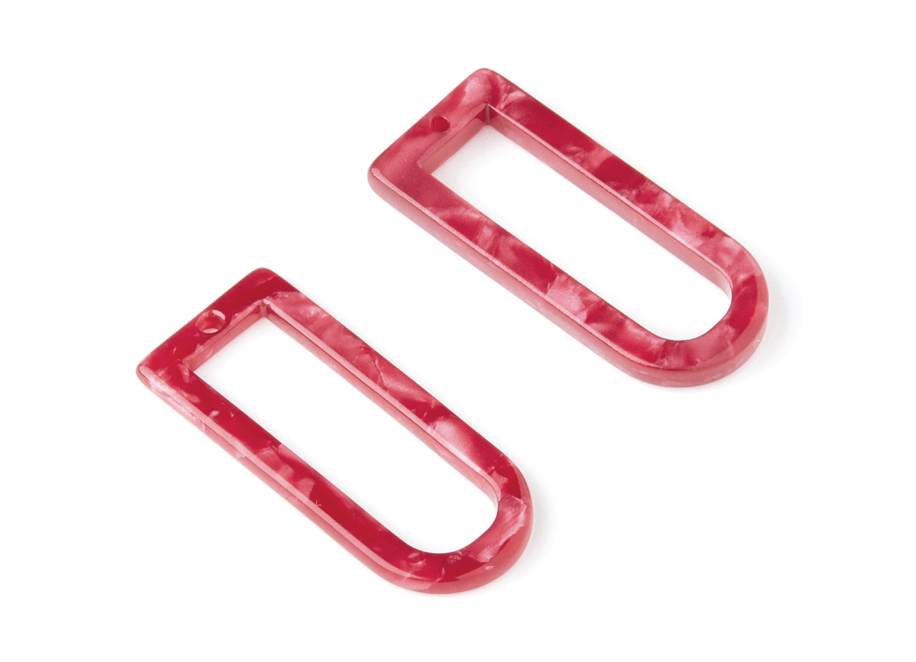 Acetate D Earring Charms - D Shaped Pendant - Earring Finding - Jewelry Supplies - Color Code: A47 - 29.68x12.7x2.7mm - AC1364M - DOMEDBAZAAR