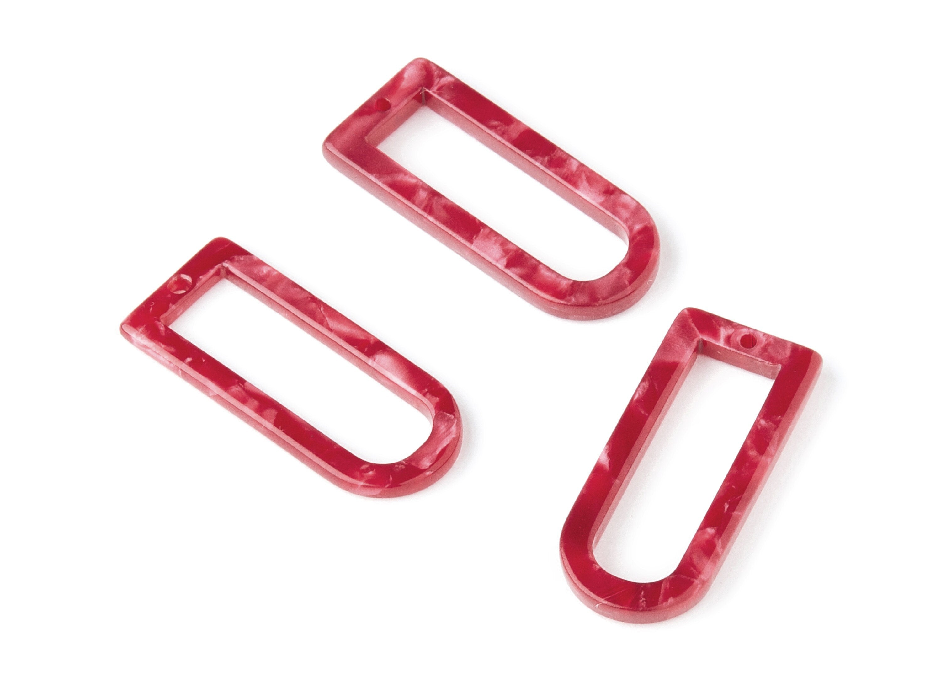 Acetate D Earring Charms - D Shaped Pendant - Earring Finding - Jewelry Supplies - Color Code: A47 - 29.68x12.7x2.7mm - AC1364M - DOMEDBAZAAR