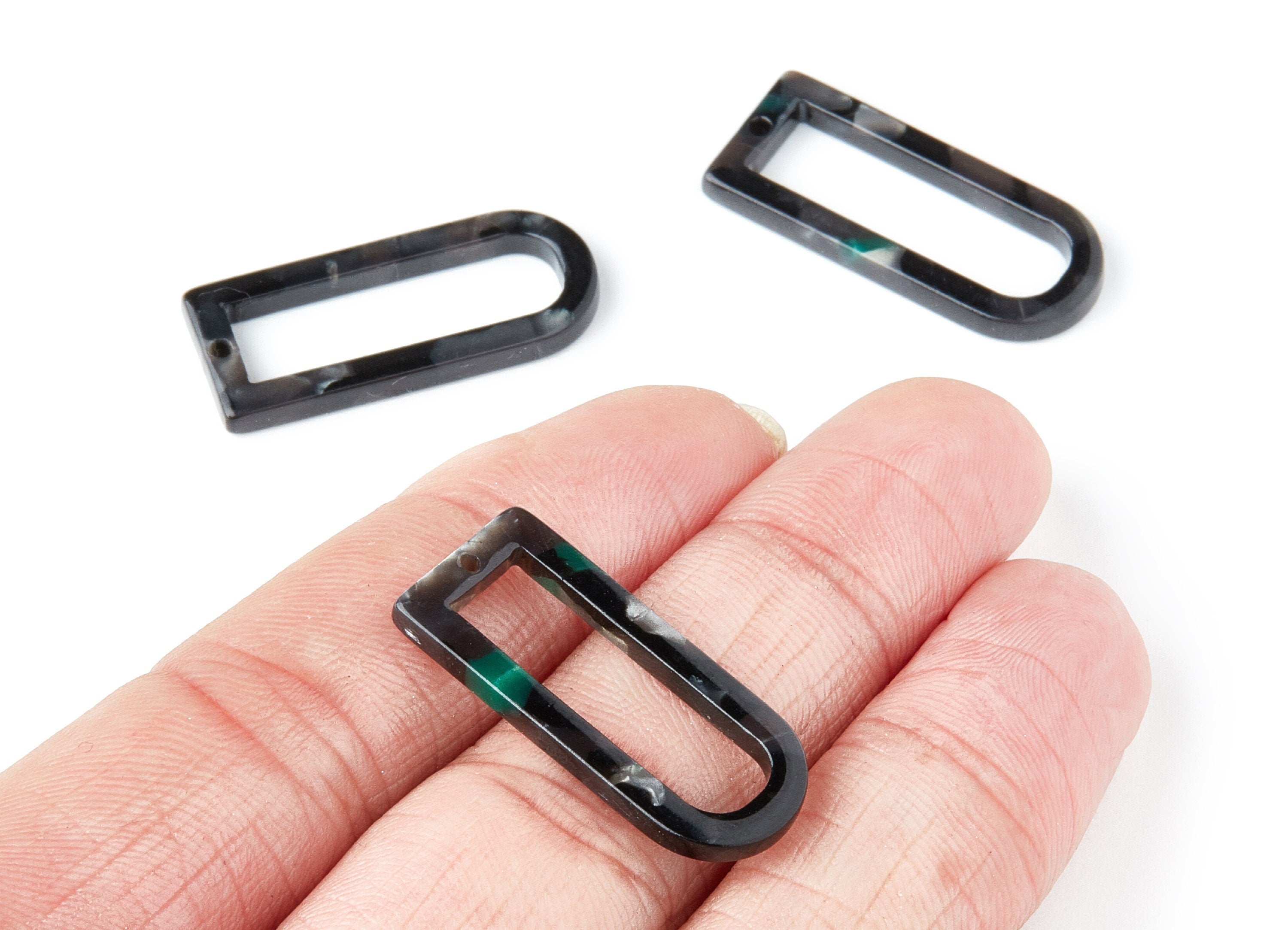 Acetate D Earring Charms - Acrylic D Pendant - Earring Finding - Jewelry Supplies - Color Code: A49 - 29.68x12.7x2.7mm - AC1364O - DOMEDBAZAAR