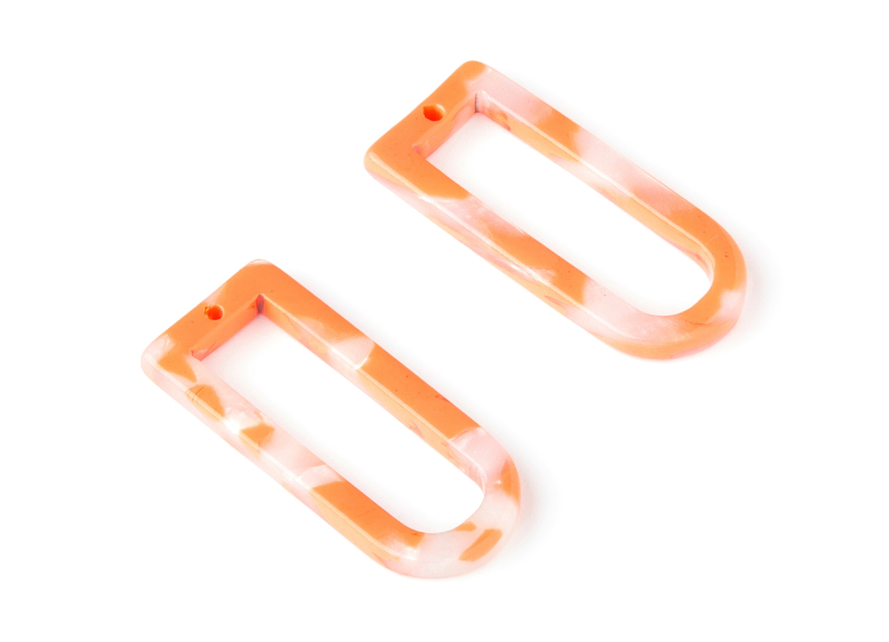 Acetate D Earring Charms - D Shaped Pendant - Earring Finding - Jewelry Supplies - Color Code: A39 - 29.68x12.7x2.7mm - AC1364P - DOMEDBAZAAR