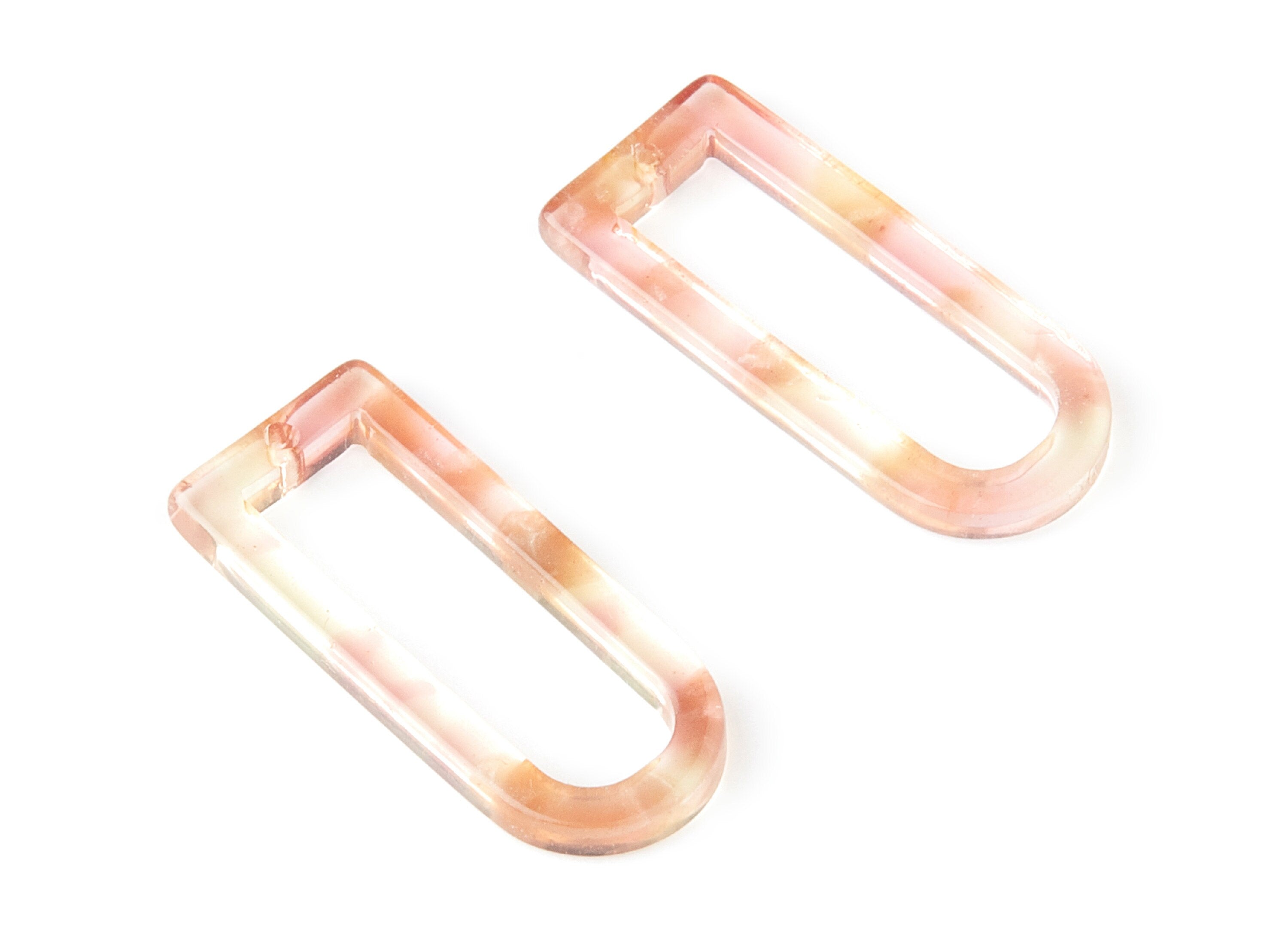Acetate D Earring Charms - D Shaped Pendant - Earring Finding - Jewelry Supplies - Color Code: A45 - 29.68x12.7x2.7mm - AC1364R - DOMEDBAZAAR