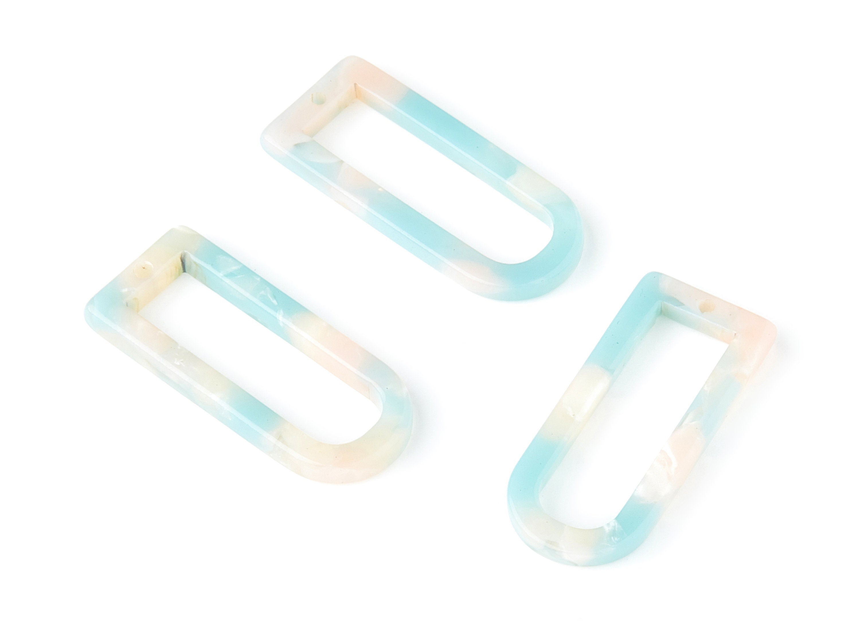 Acetate D Earring Charms - D Shaped Pendant - Earring Finding - Jewelry Supplies - Color Code: A36 - 29.68x12.7x2.7mm - AC1364S - DOMEDBAZAAR