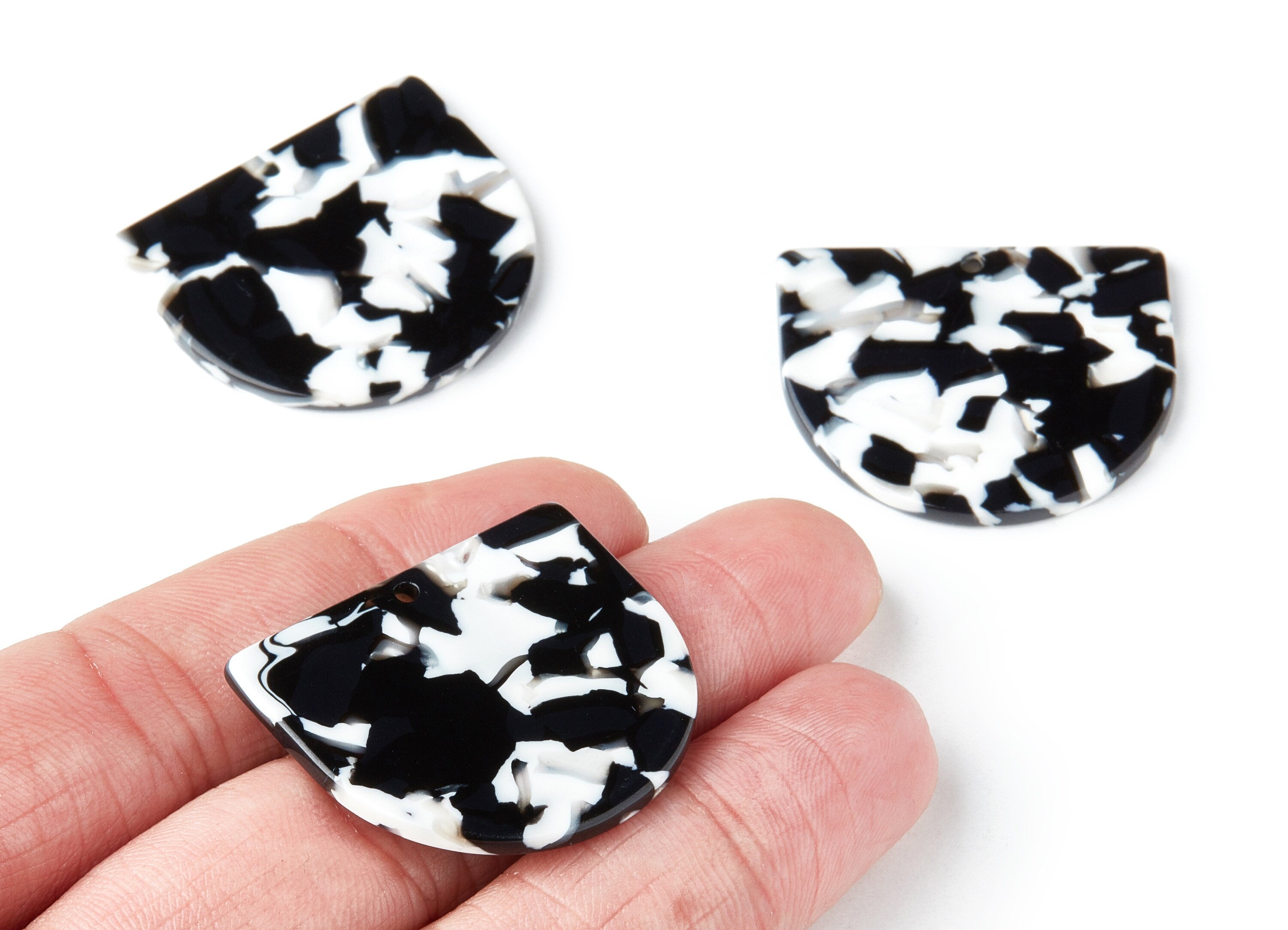 Acetate D Earring Charms - D Shaped Pendant - 1 Hole - Earring Findings - Jewelry Supplies - Color Code:A261 - 29.5x34.3x2.48mm - AC1094AD - DOMEDBAZAAR