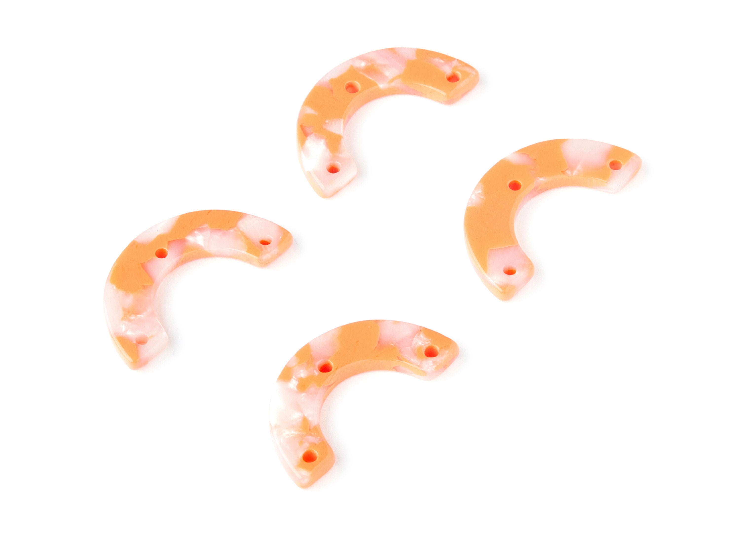 Acetate U Earring Charms - U Pendant With 3 Holes - Earring Findings - Jewelry Supplies - Color Code: A39 - 29.36x14.47x2.72mm - AC1355D - DOMEDBAZAAR