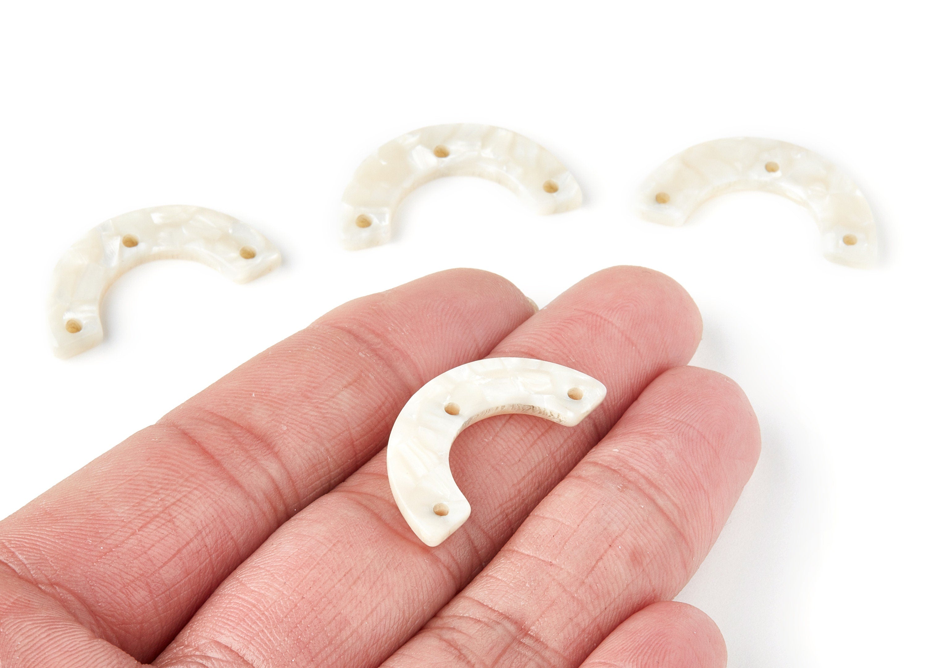 Acetate Acrylic Earring Charms - Tortoise Shell Earrings - U Shaped with 3 Holes - Color Code: A33 - 29.36x14.47x2.72mm - AC1355F - DOMEDBAZAAR