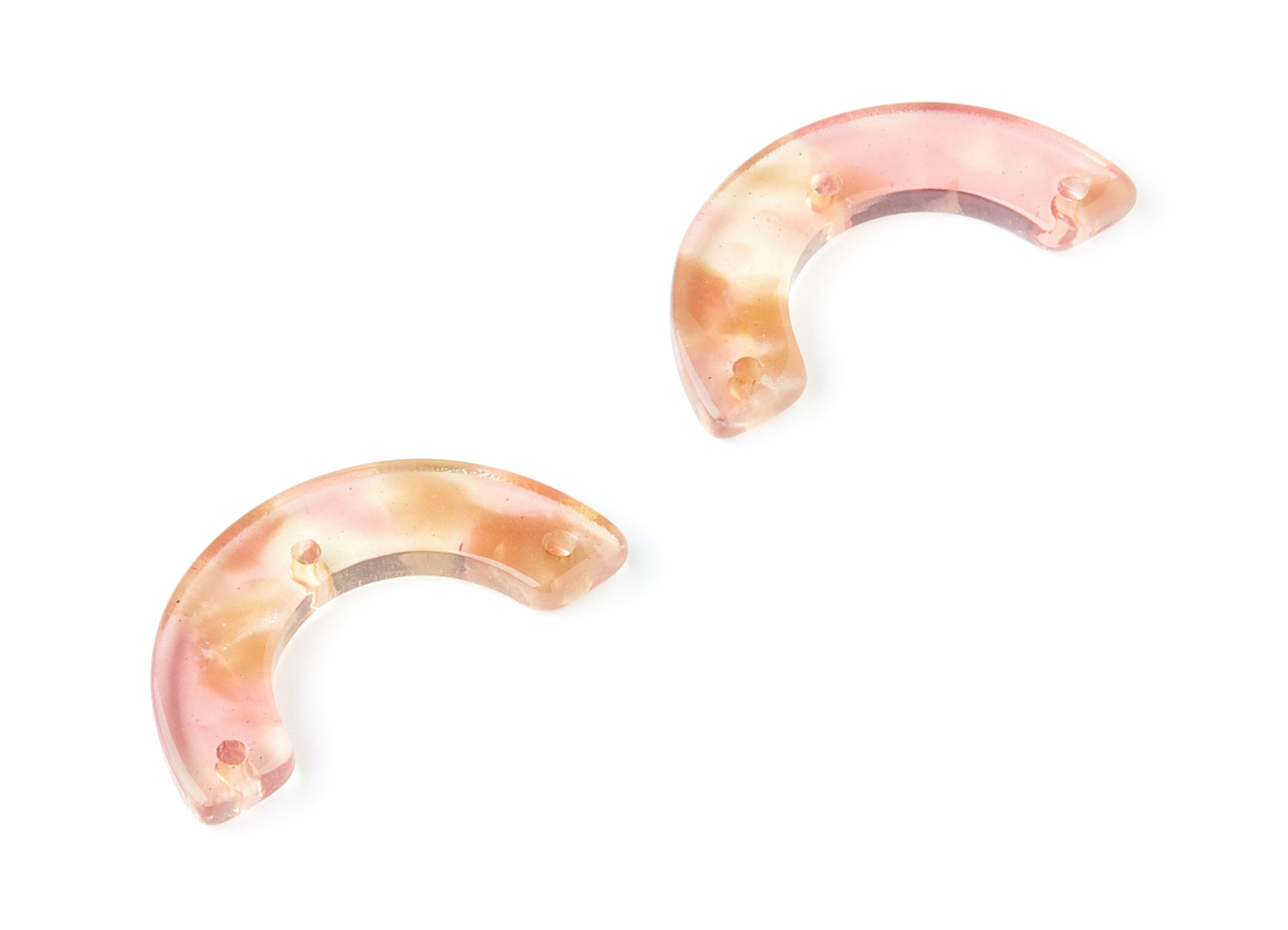 Acetate Acrylic U Earring Charms - U Pendant With 3 Holes - Jewelry Supplies - Color Code: A45 - 29.36x14.47x2.72mm - AC1355P - DOMEDBAZAAR